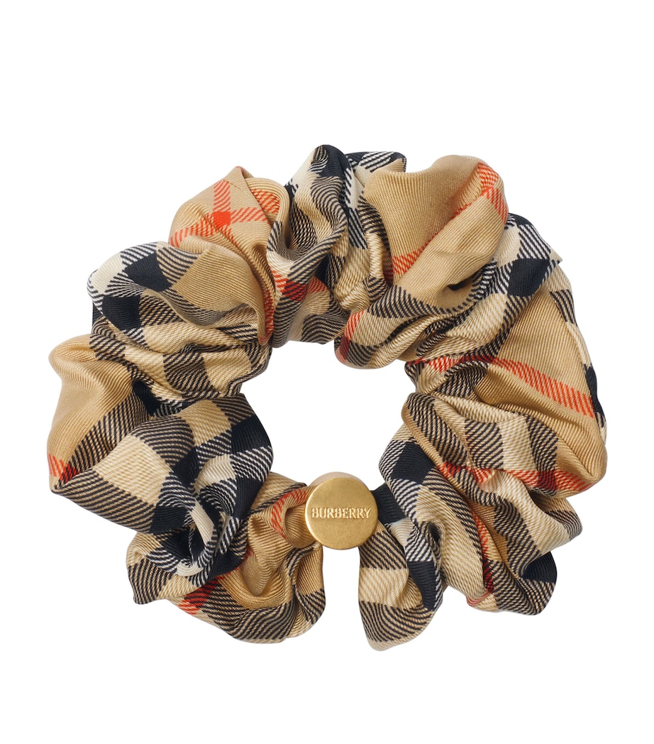 Silk Check Scrunchie SAND IP CHECK Image 1