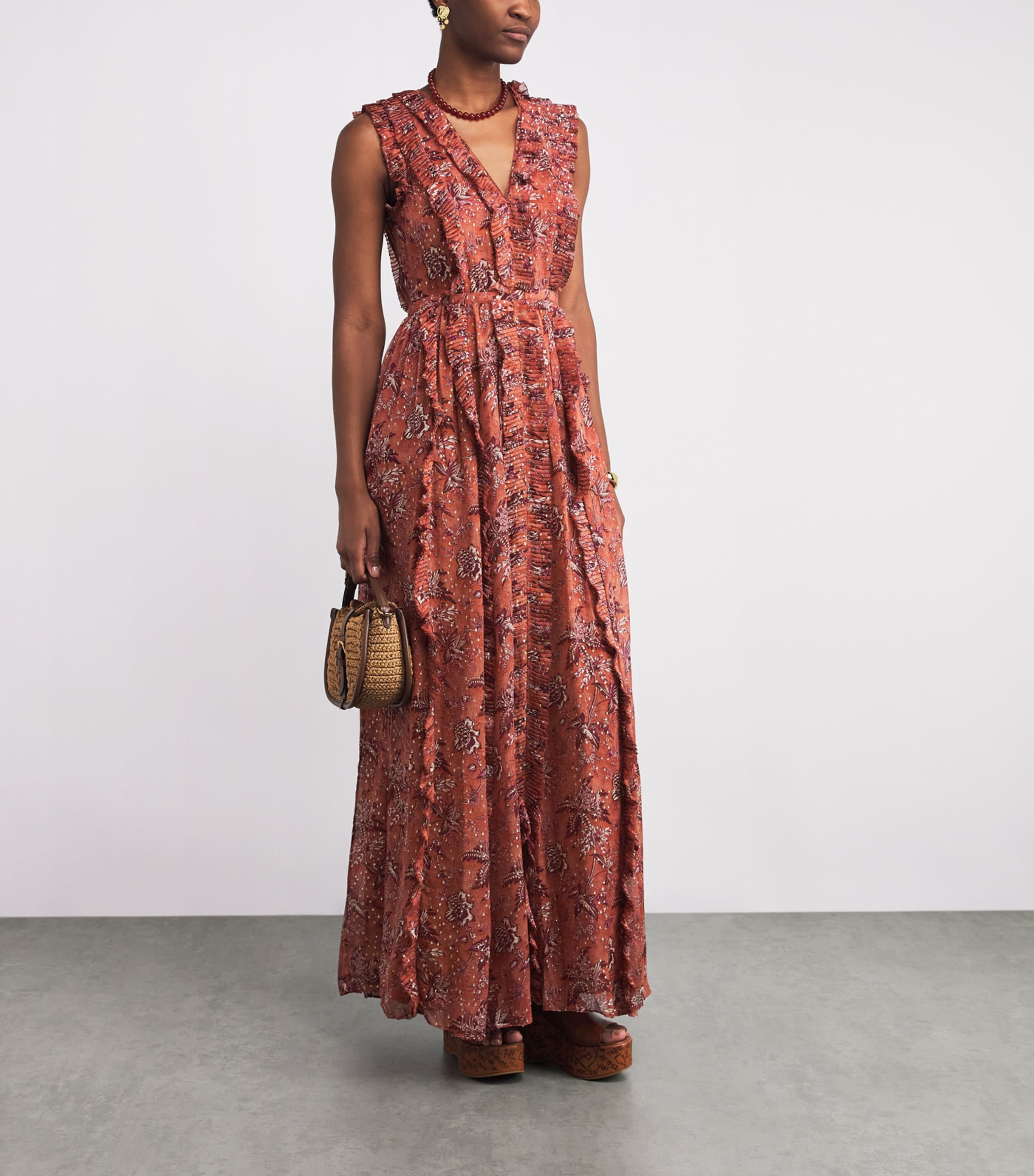 Silk-Blend Aida Maxi Dress OLEANDER Image 2