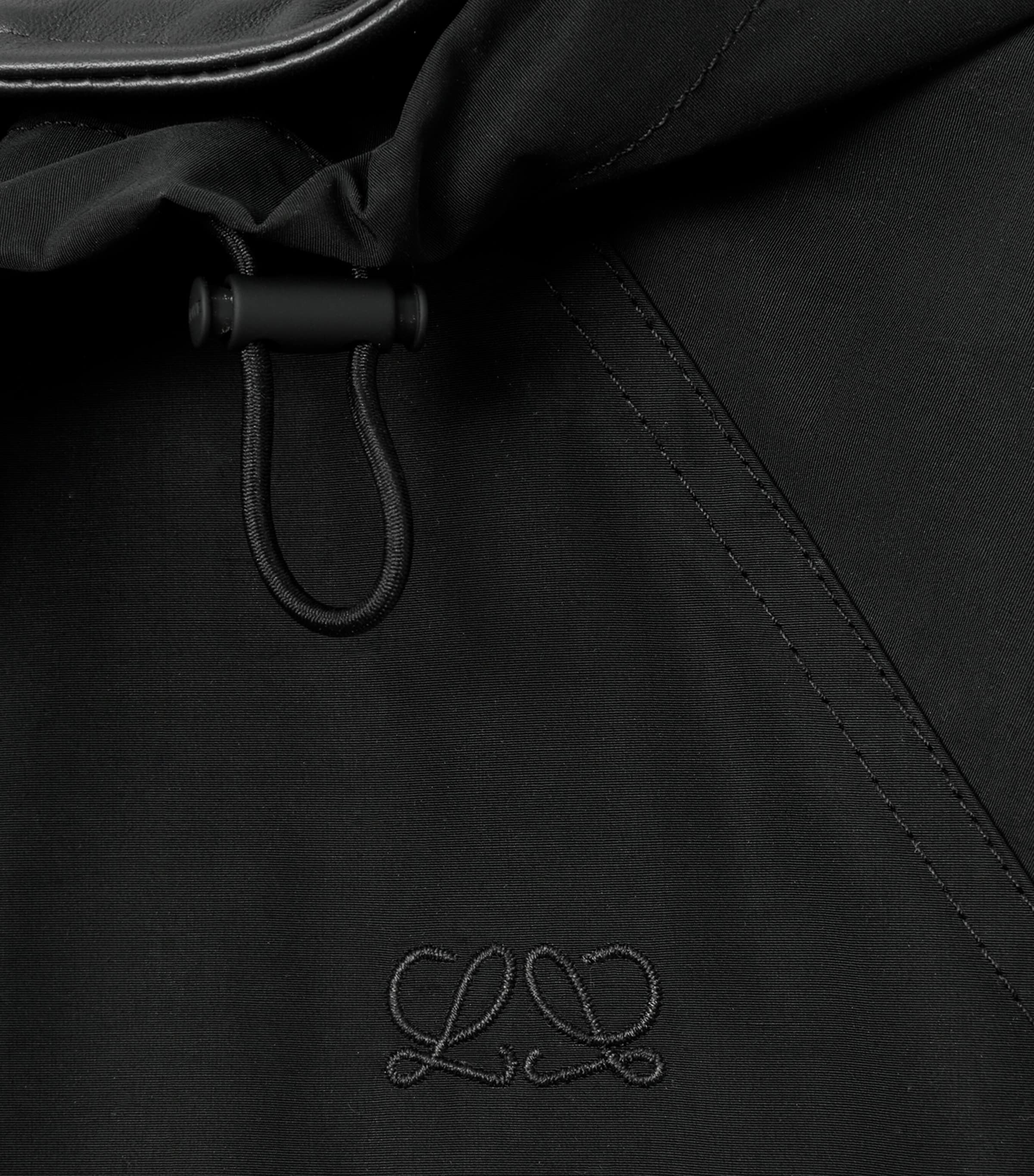 LOEWE Womens Technical-Cotton Hooded Jacket Black Image 2