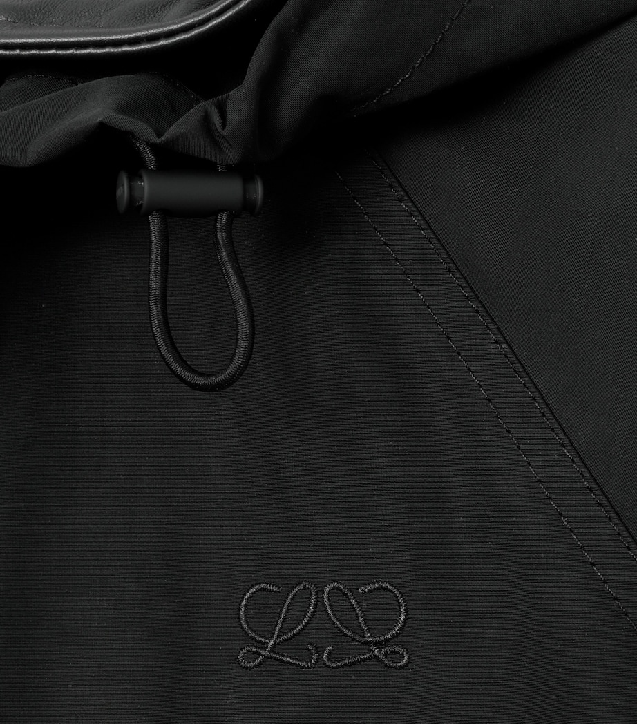 LOEWE Womens Technical-Cotton Hooded Jacket Black Image 2