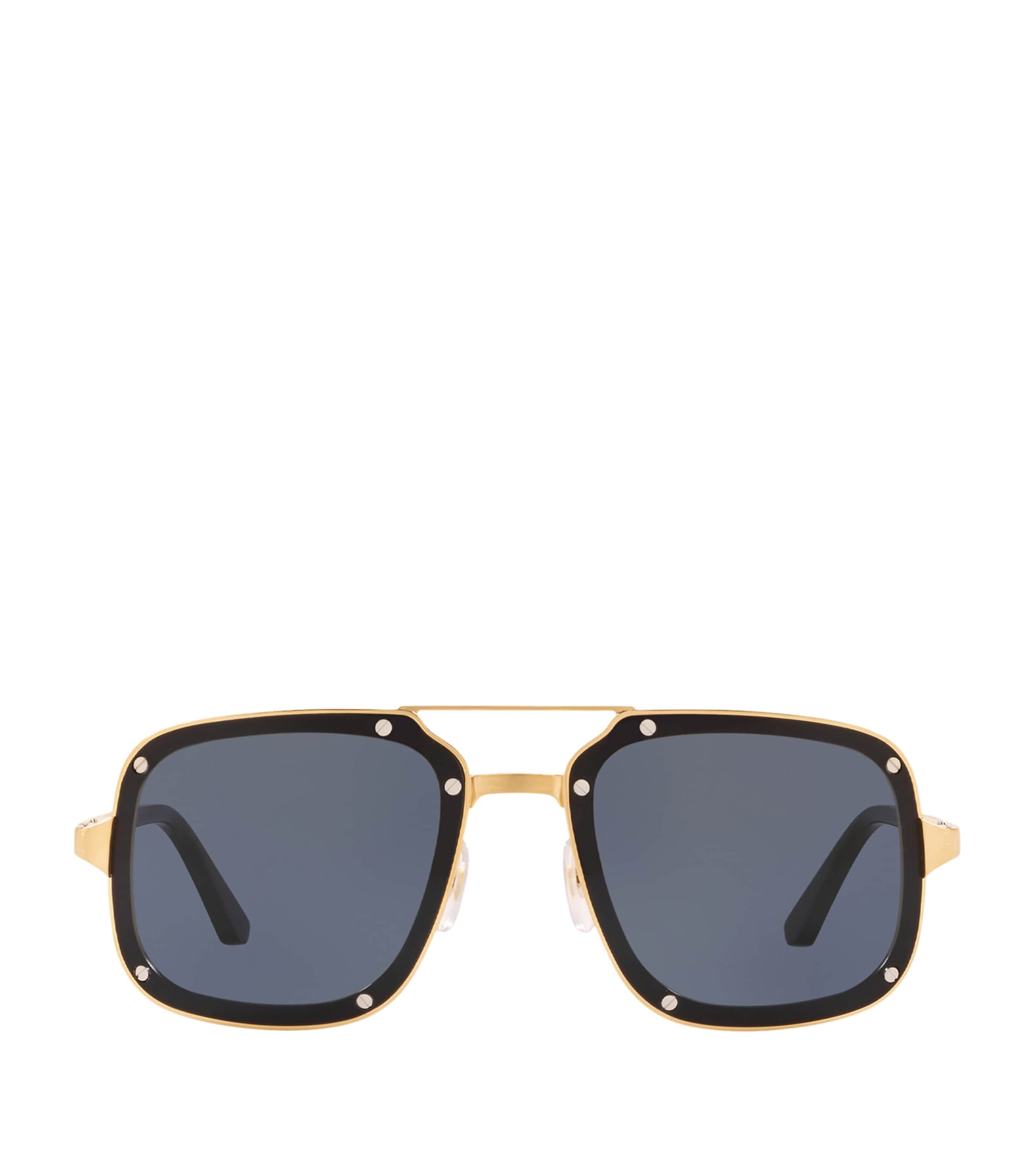 Stud-Trim Square Aviator Sunglasses 2390B1 Image 1