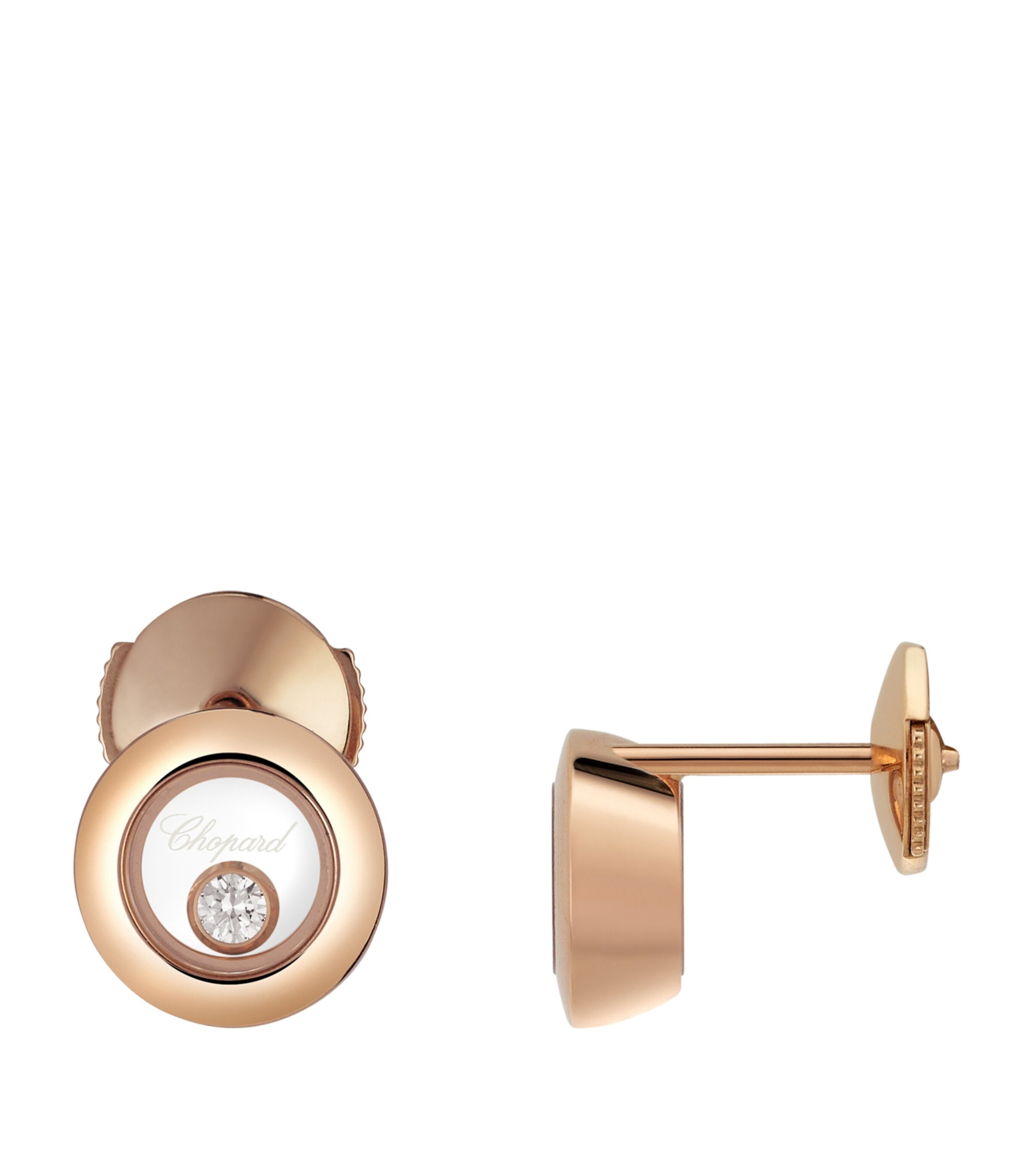 Rose Gold and Diamond Happy Diamonds Icons Earrings 18K ROSE GOLD Image 4