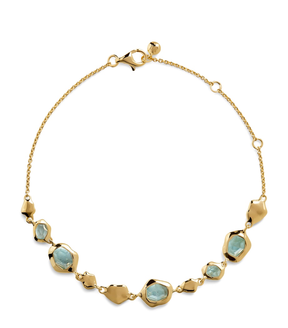 Gold Vermeil and Aquamarine Odyssey Pebbled Chain Bracelet 18K GOLD VERMEIL Image 1