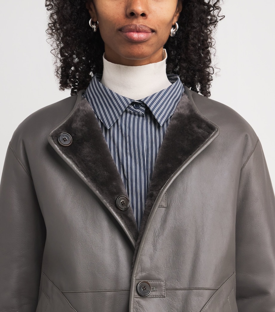 Shearling-Lambskin Reversible Lucine Jacket SOIL Image 6