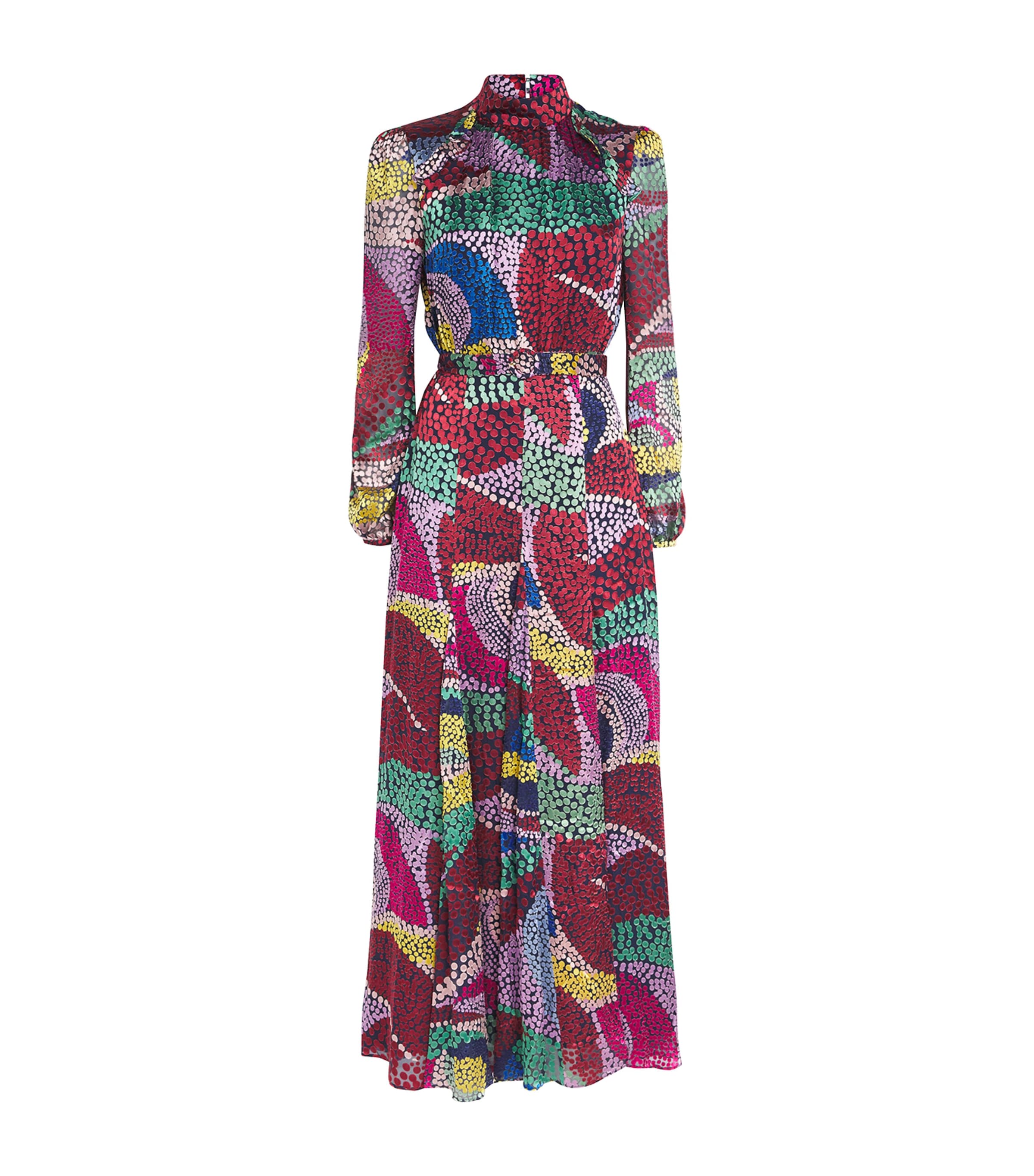 Saloni Silk Jacqui B Midi Dress In Multi