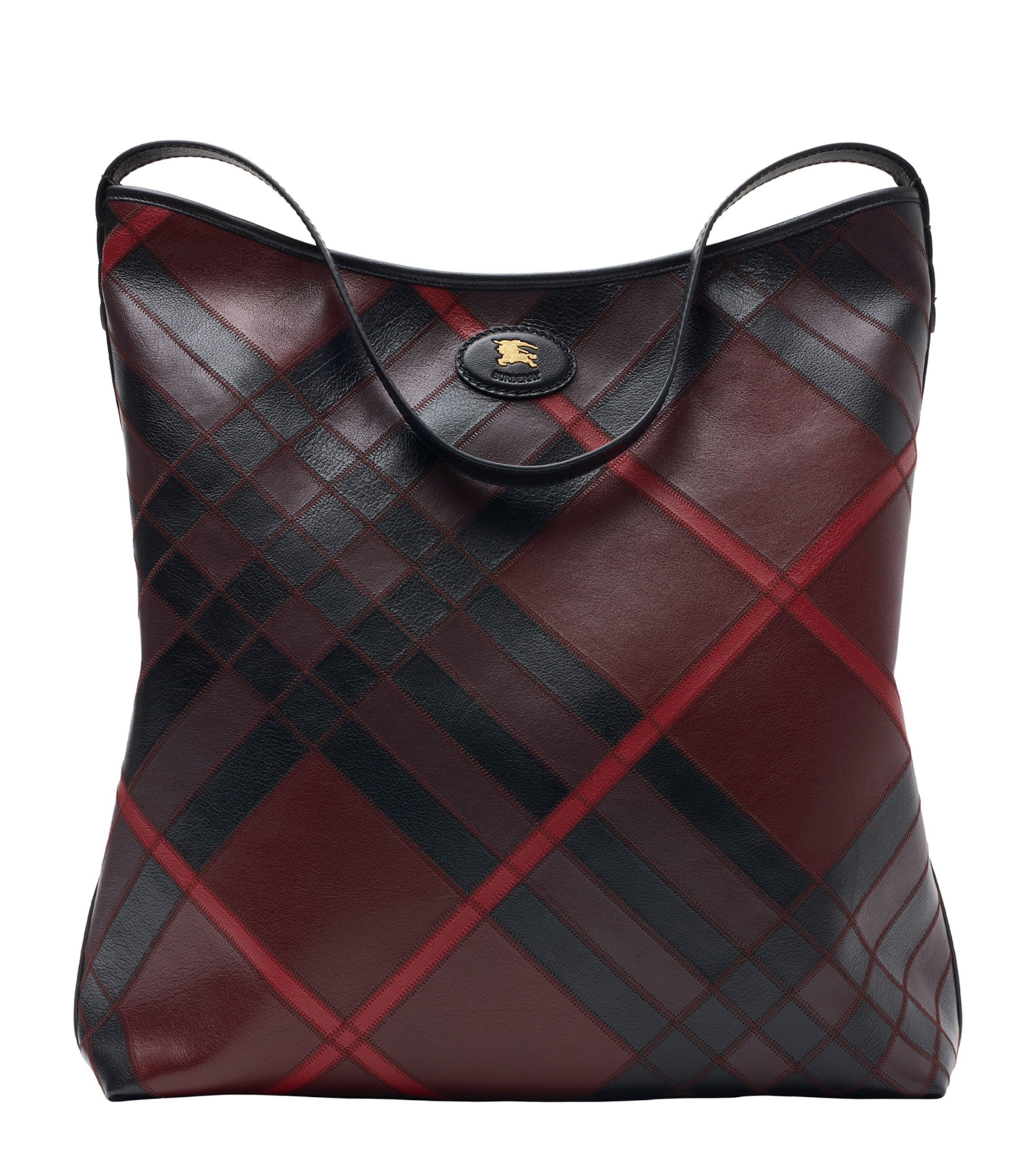 Burberry Large Leather Highlands Shoulder Bag In Black