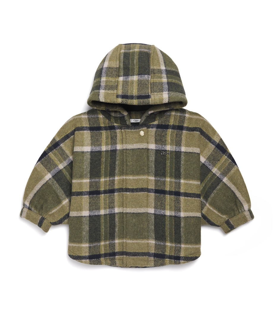 Check Hooded Cape (6-18 Months) CARREAUX Image 1