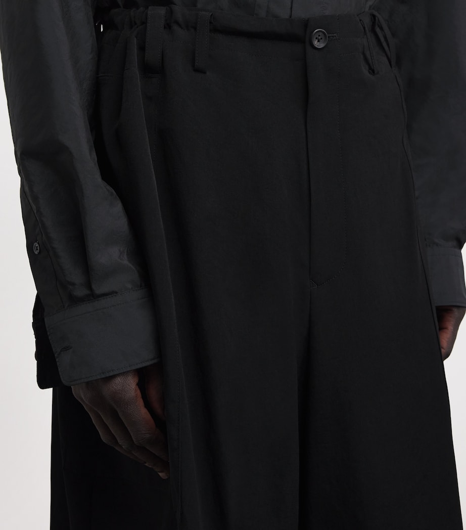 Yohji Yamamoto Mens Crepe Chino Shorts Black Image 3