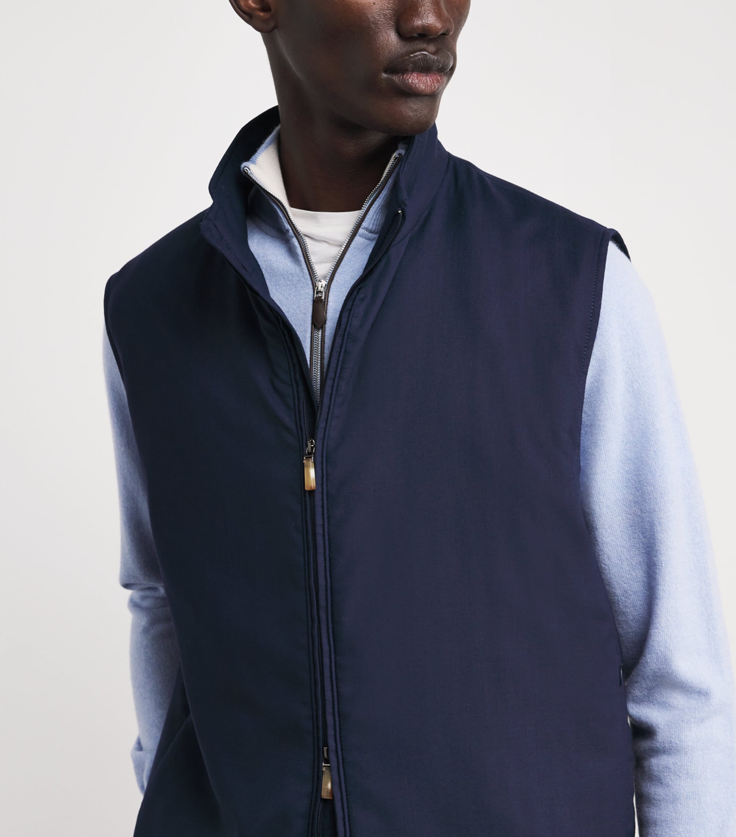 Cashmere-Silk-Lined Gilet 46237 DARK BLUE Image 6