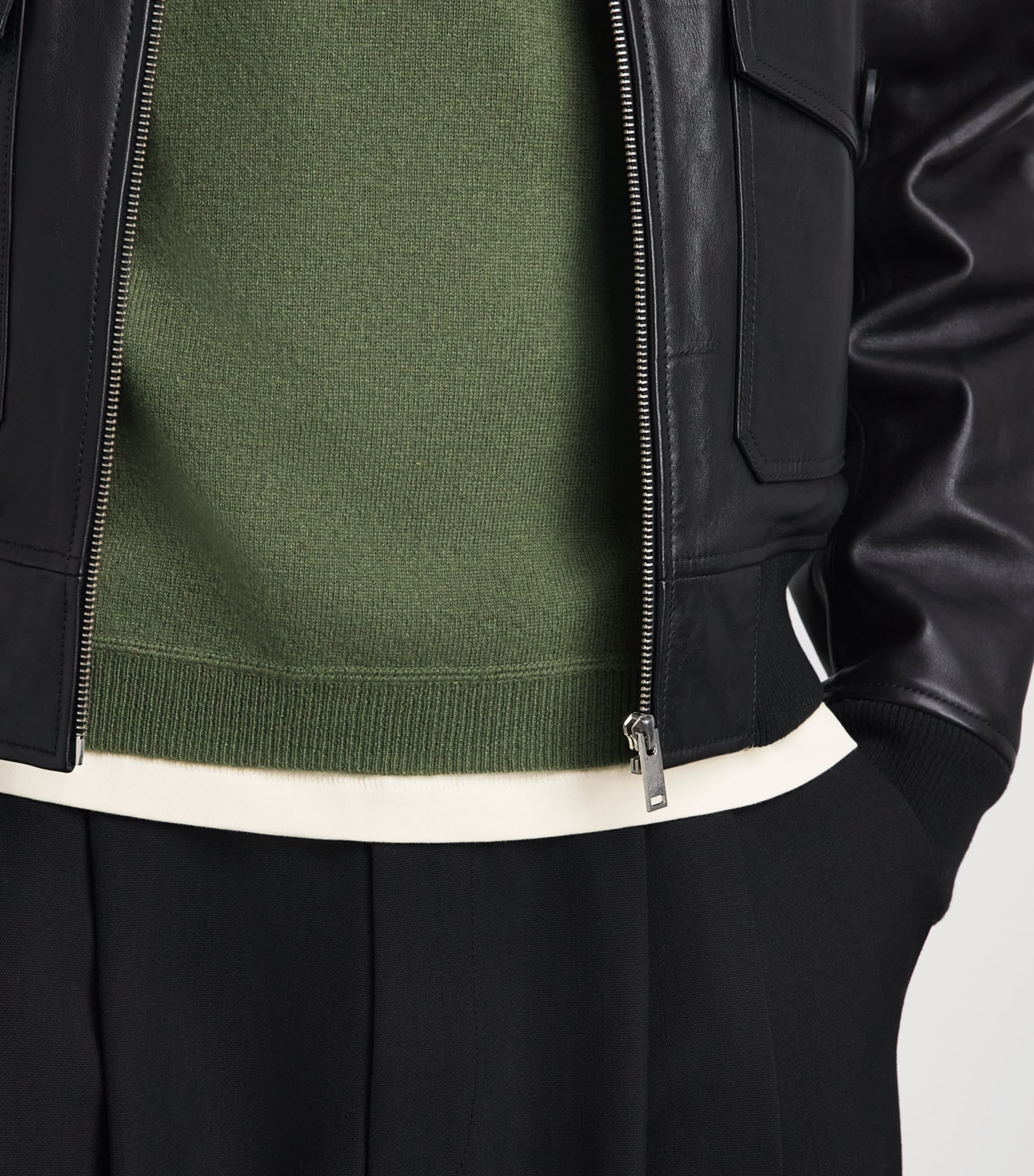 Allude Mens Virgin Wool Open-Collar Polo Sweater Image 3
