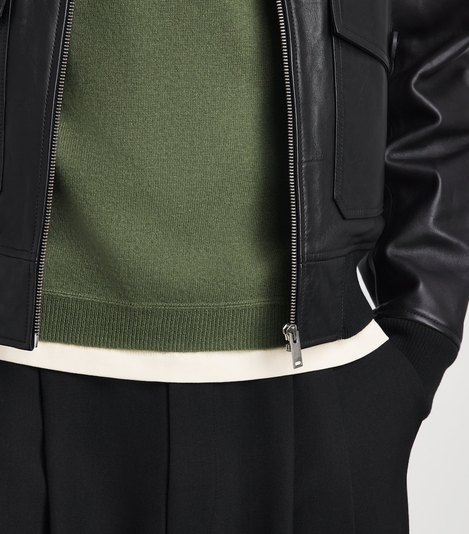 Allude Mens Virgin Wool Open-Collar Polo Sweater Image 3