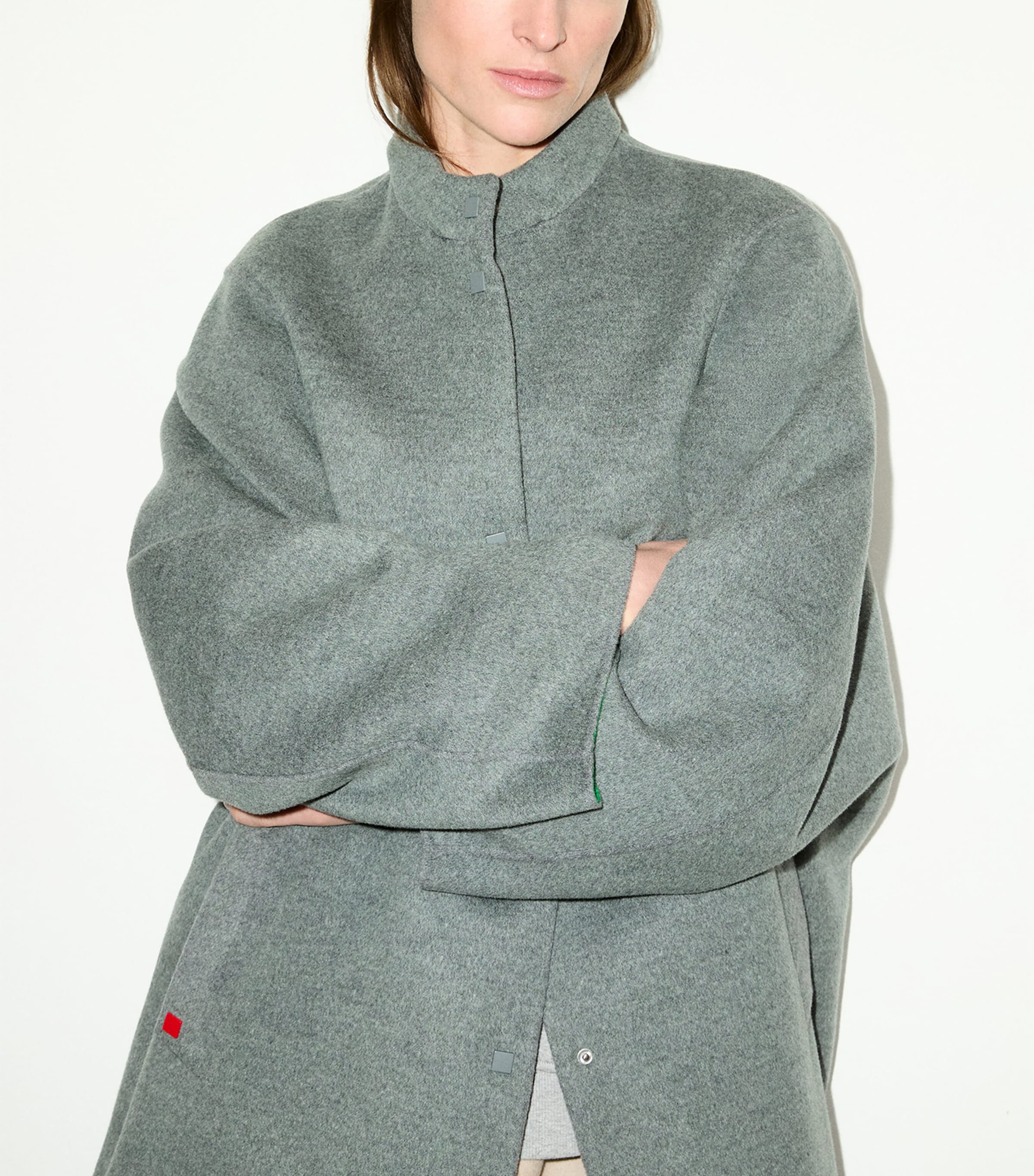 MAX&Co. Womens Virgin Wool Coat Melange Grey Image 6