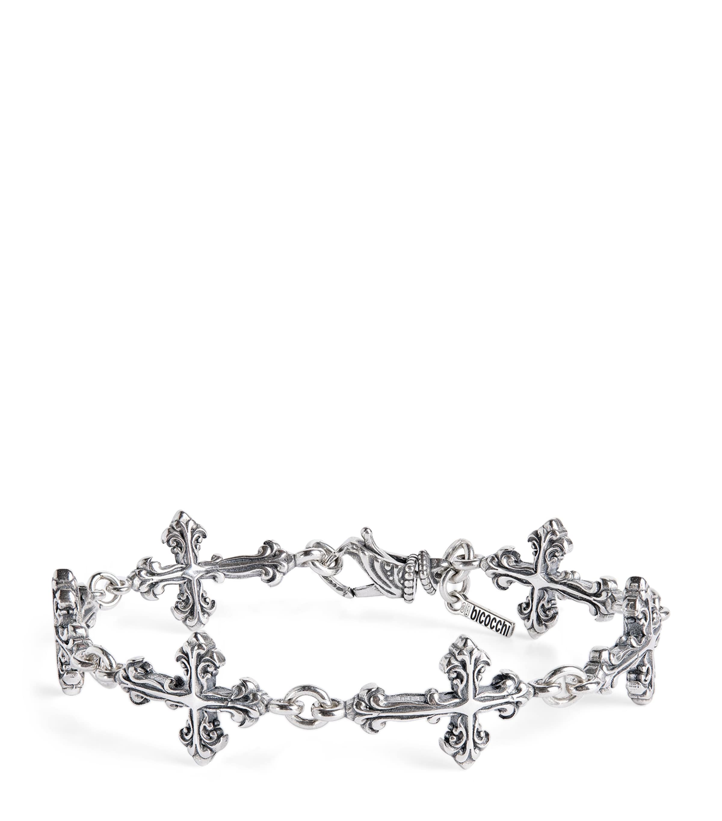 Emanuele Bicocchi Large Sterling Silver Multi-Cross Avelli Bracelet | Fashion Jewellery | Bracelets | Men Accessories | Jewellery | Designers | Emanuele Bicocchi