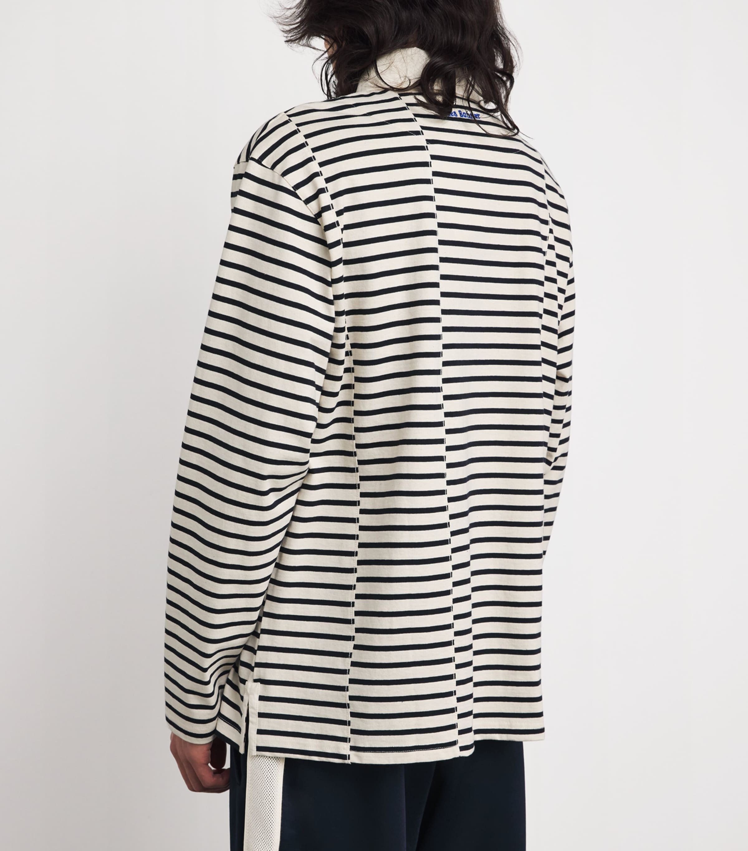 Cotton Stripe City Polo Shirt IVORY / NAVY Image 4