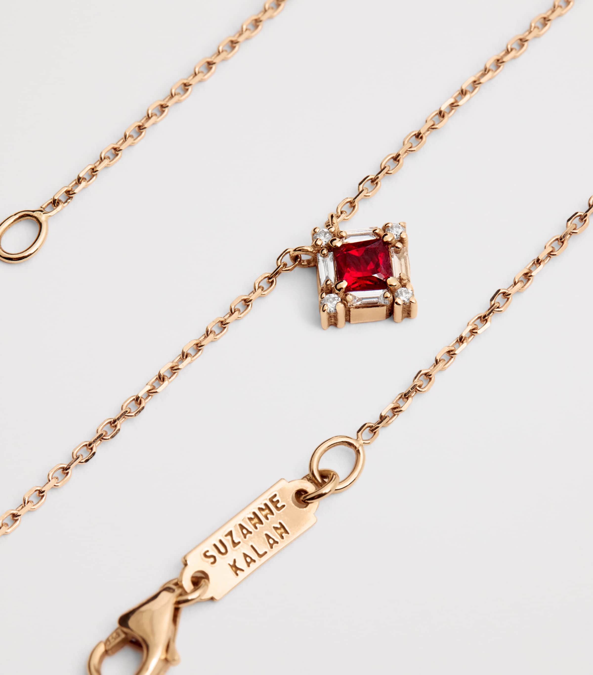 Suzanne Kalan Rose Gold Ruby and Diamond Mini Princess Pendant Necklace Rg/r Image 5