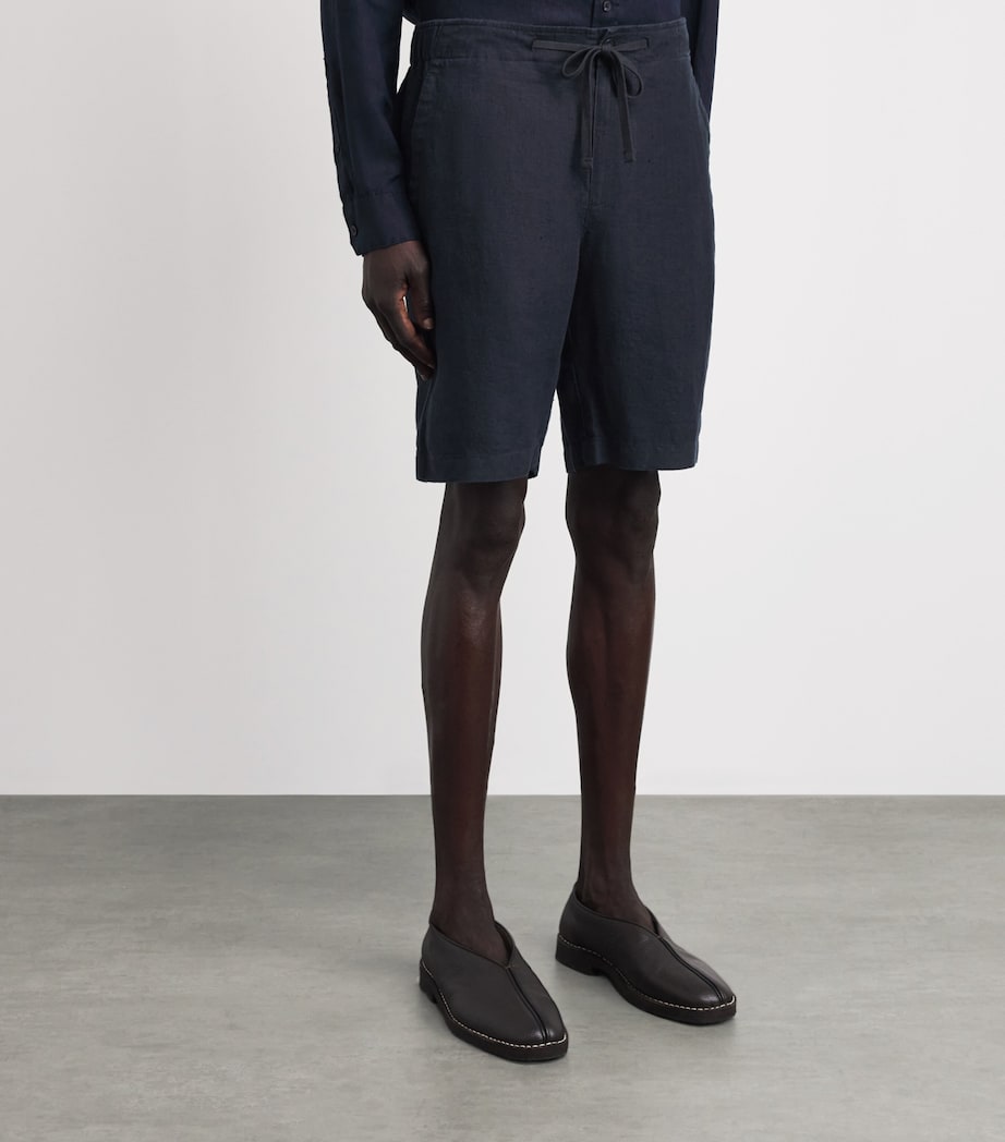 Vince Mens Linen Drawstring Shorts Coastal Image 4