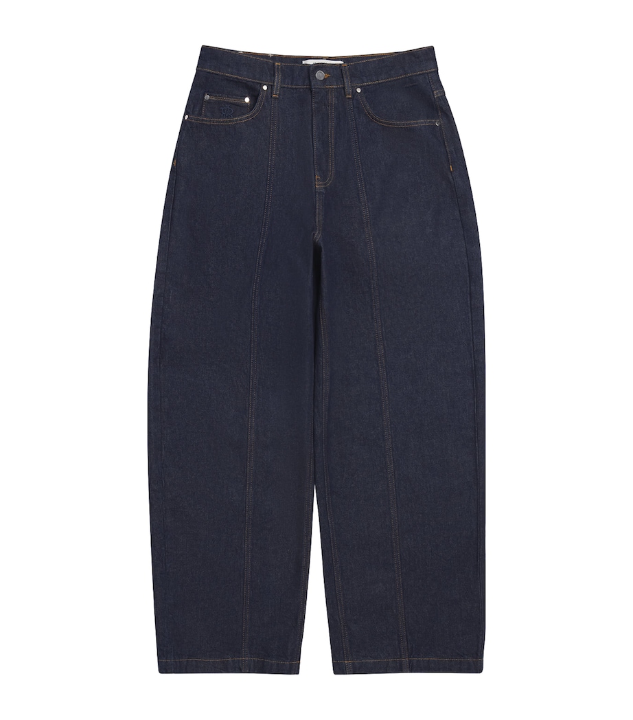 Wide-Leg Felled Jeans RAW INDIGO Image 1