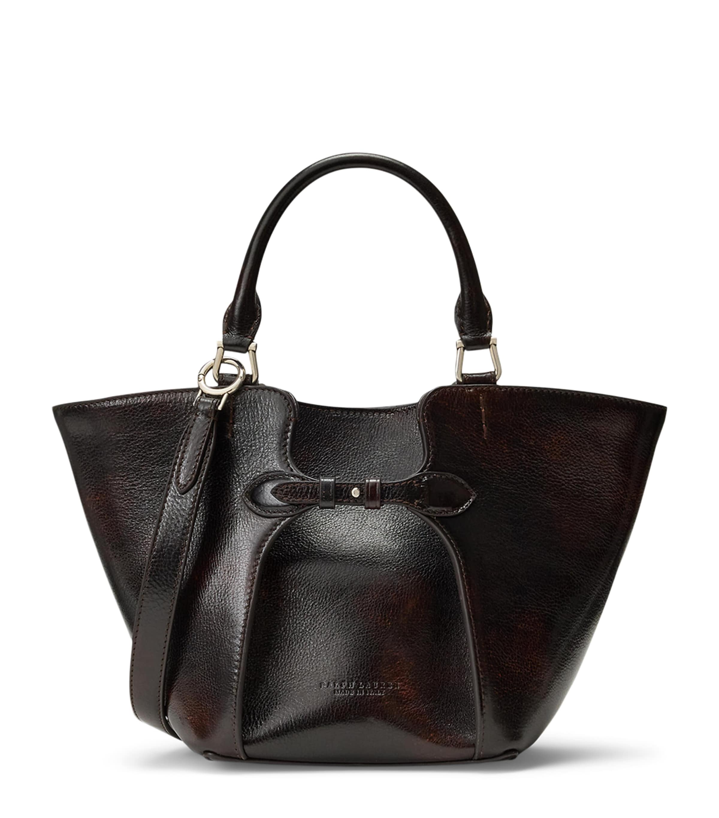 Ralph Lauren Collection Small Leather Ralph Tote Bag Vintage Brown Image 1