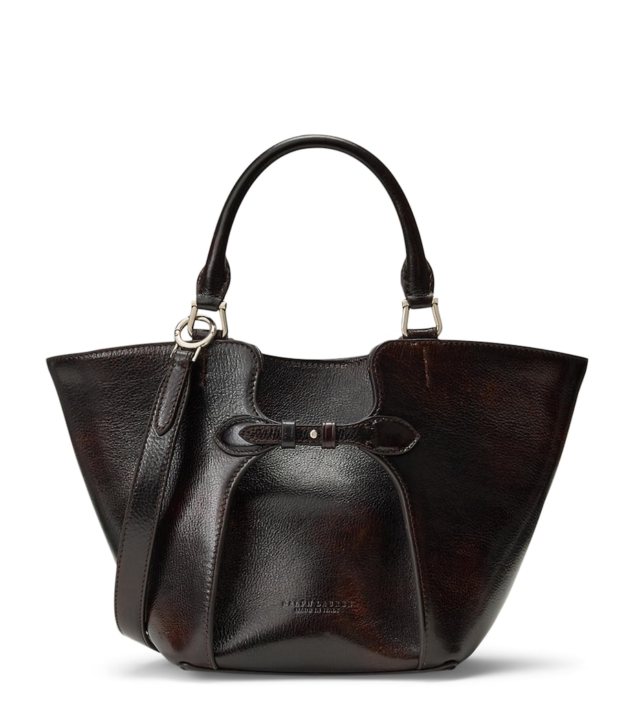 Ralph Lauren Collection Small Leather Ralph Tote Bag Vintage Brown Image 1
