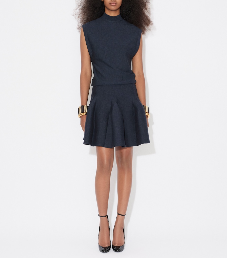 Wool Dropped-Waist Mini Dress NOIR ALAIA Image 2