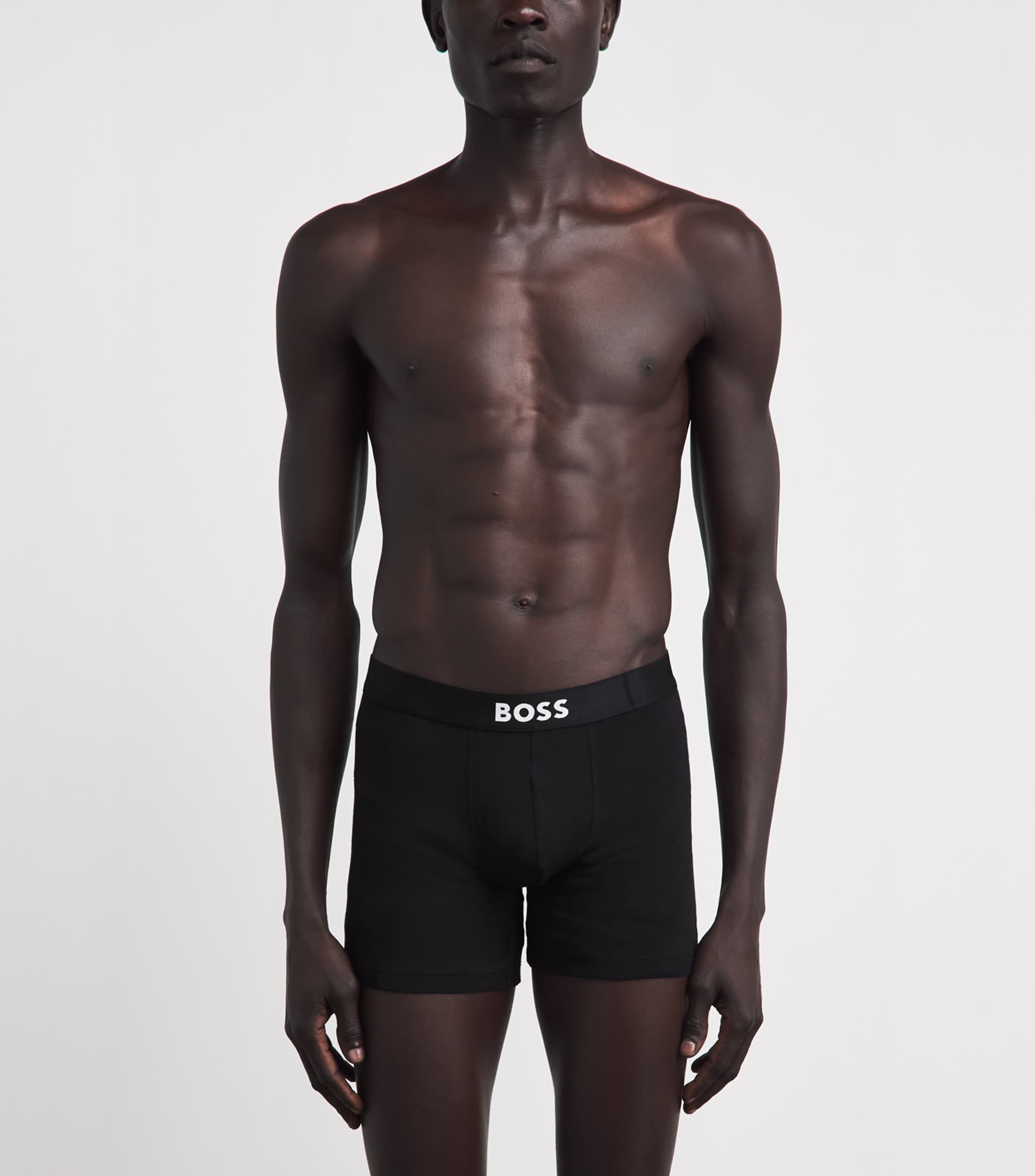 BOSS Mens Stretch-Cotton Boss One Trunks (Pack of 3) Open Green Image 2