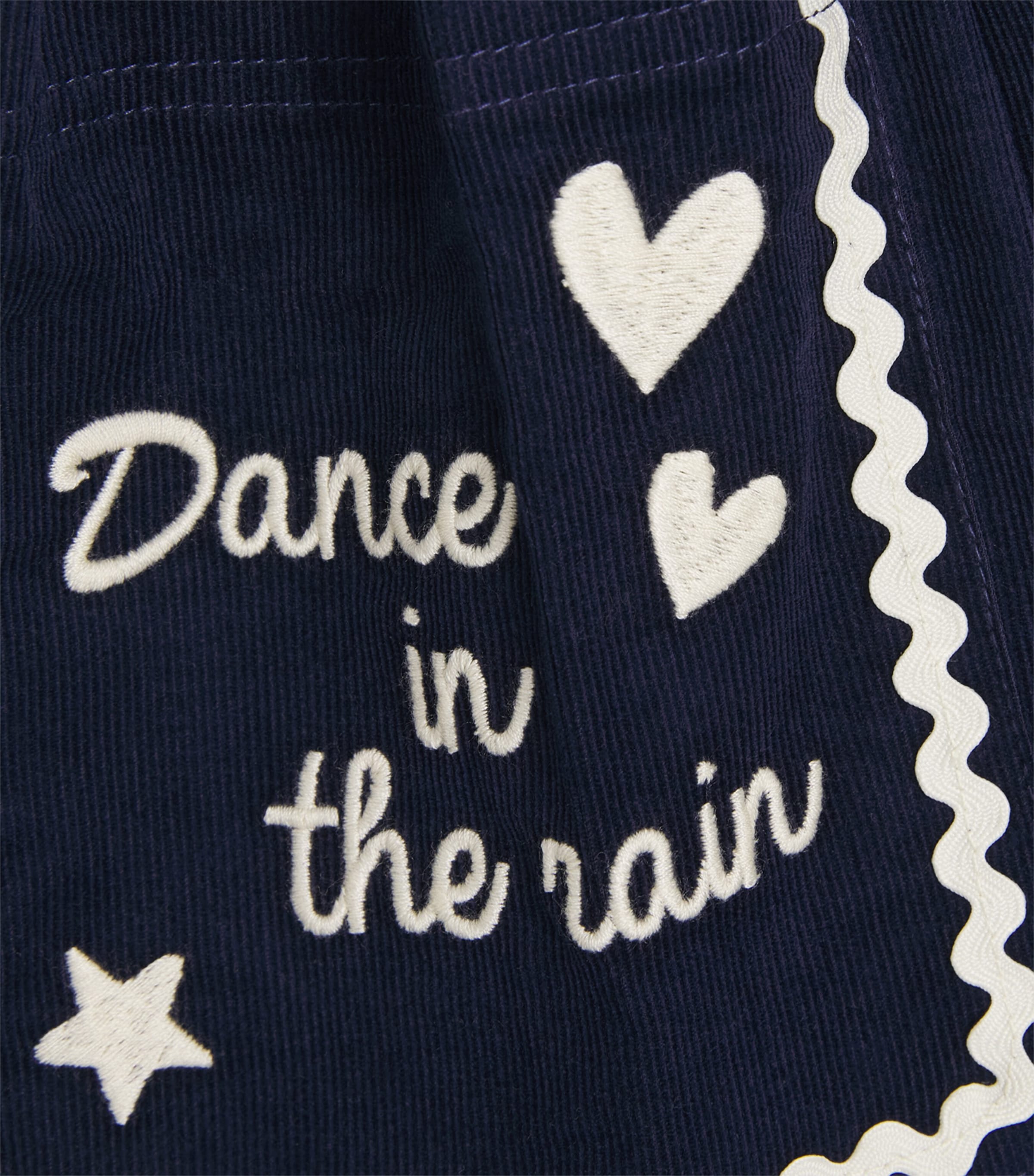 Bonton Corduroy Embroidered Skirt (2-14 Years) Sailor Blue Image 3