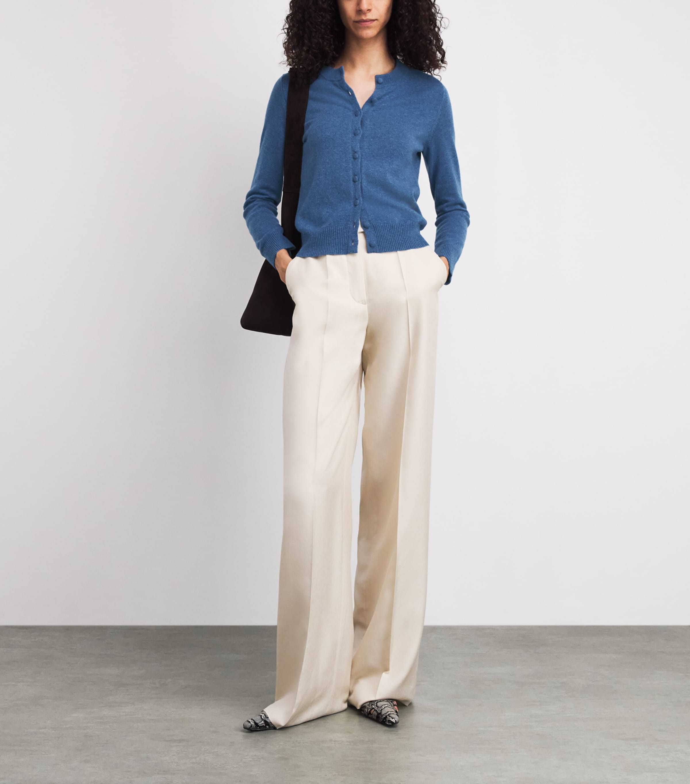 Veronica Beard Womens Cashmere Daro Cardigan Blu Coast Mlng Image 2
