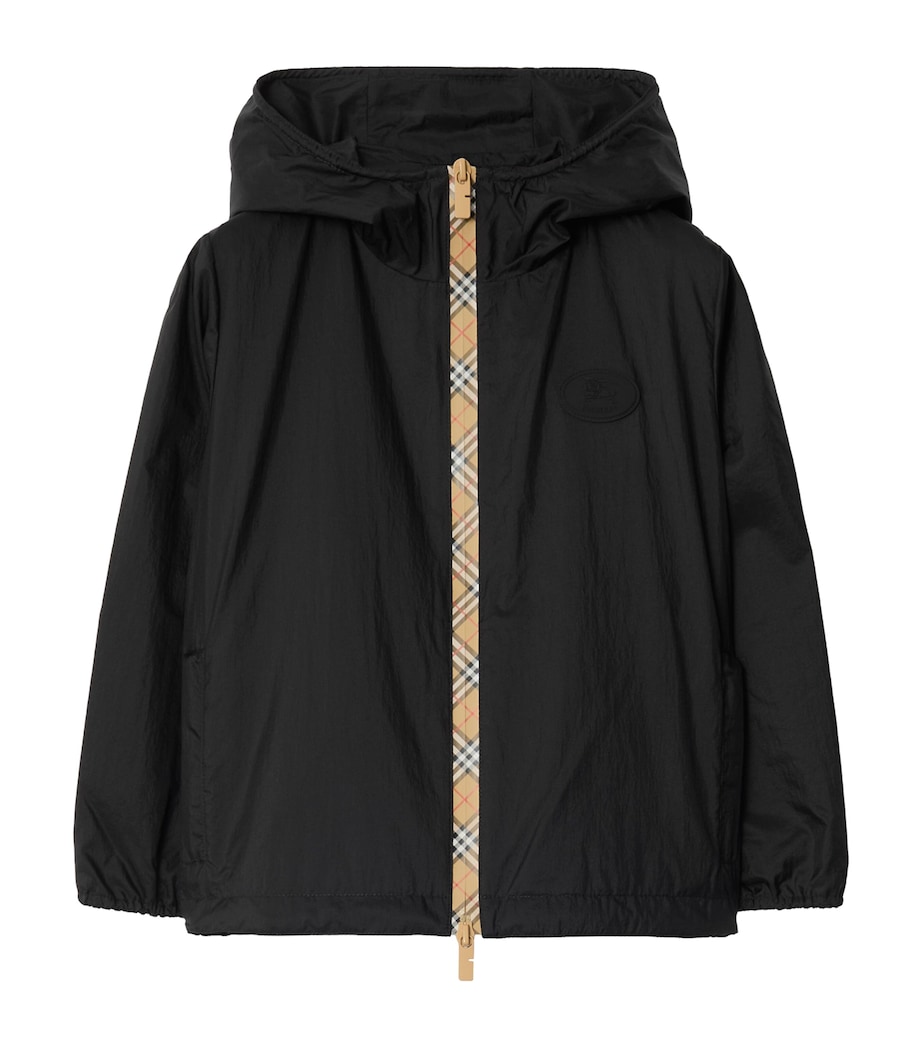 Burberry Kids Nylon Check-Tape Jacket (14 Years) Black Image 1