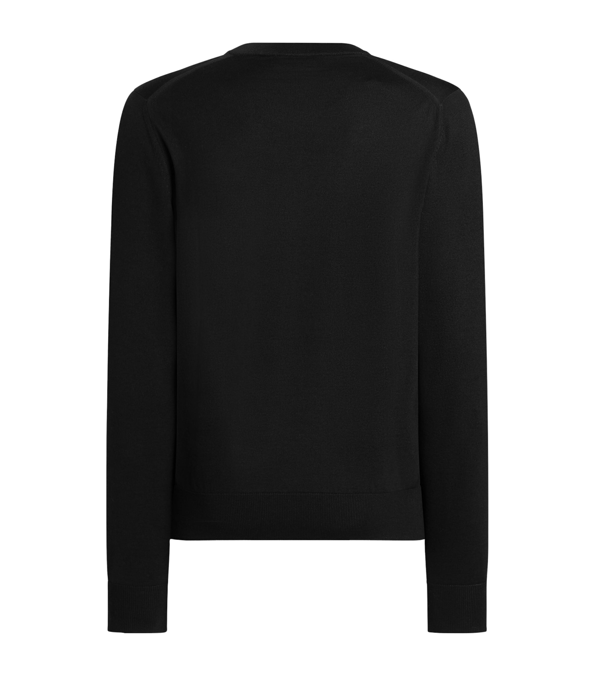 Dolce&Gabbana Mens Virgin Wool Appliqué Crest Sweater Very Dark Image 2