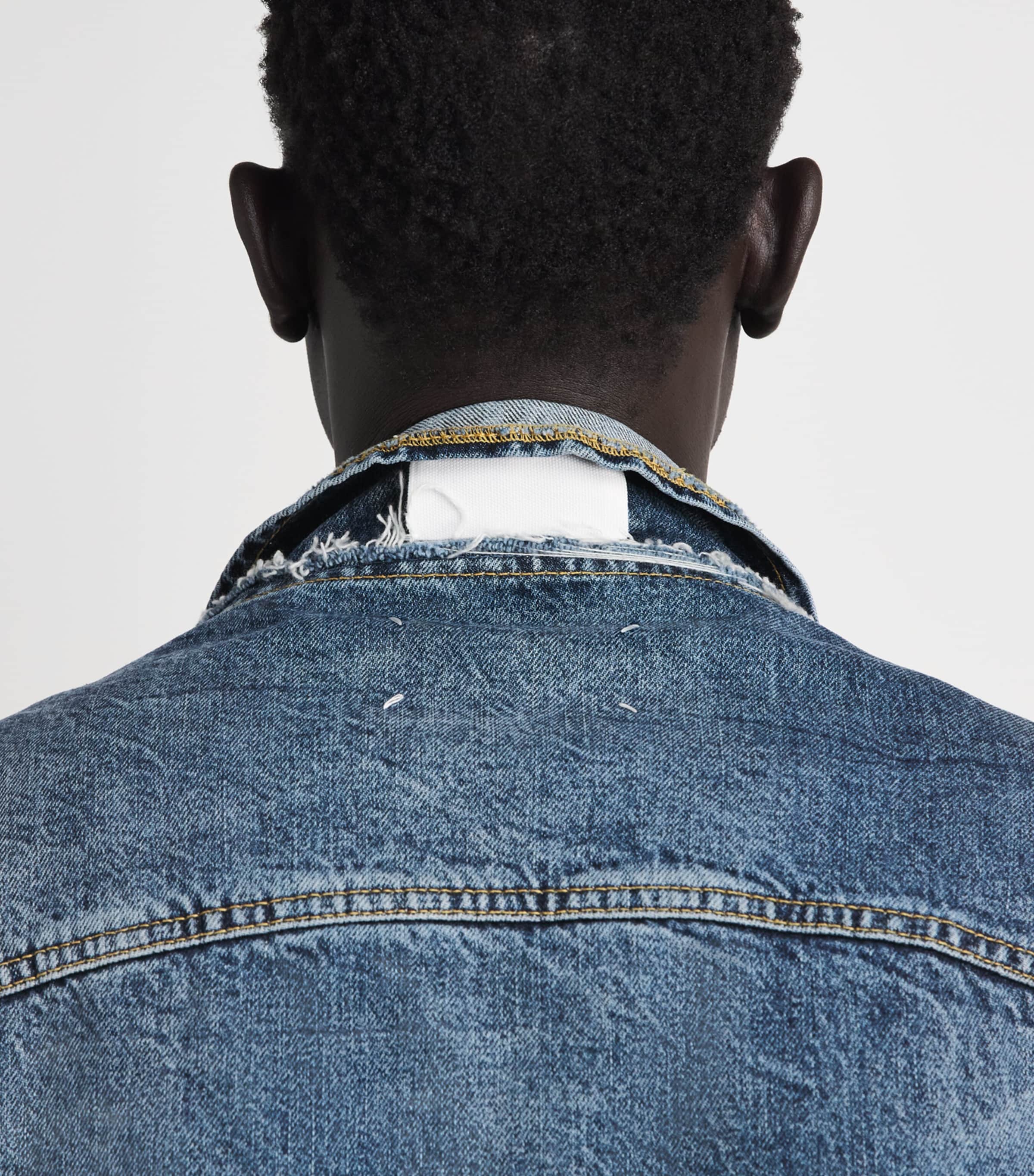 Maison Margiela Mens Distressed Assemblage Denim Jacket Nw Medium Blu Image 3