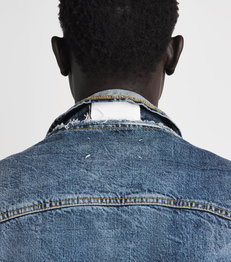 Maison Margiela Mens Distressed Assemblage Denim Jacket Nw Medium Blu Image 3