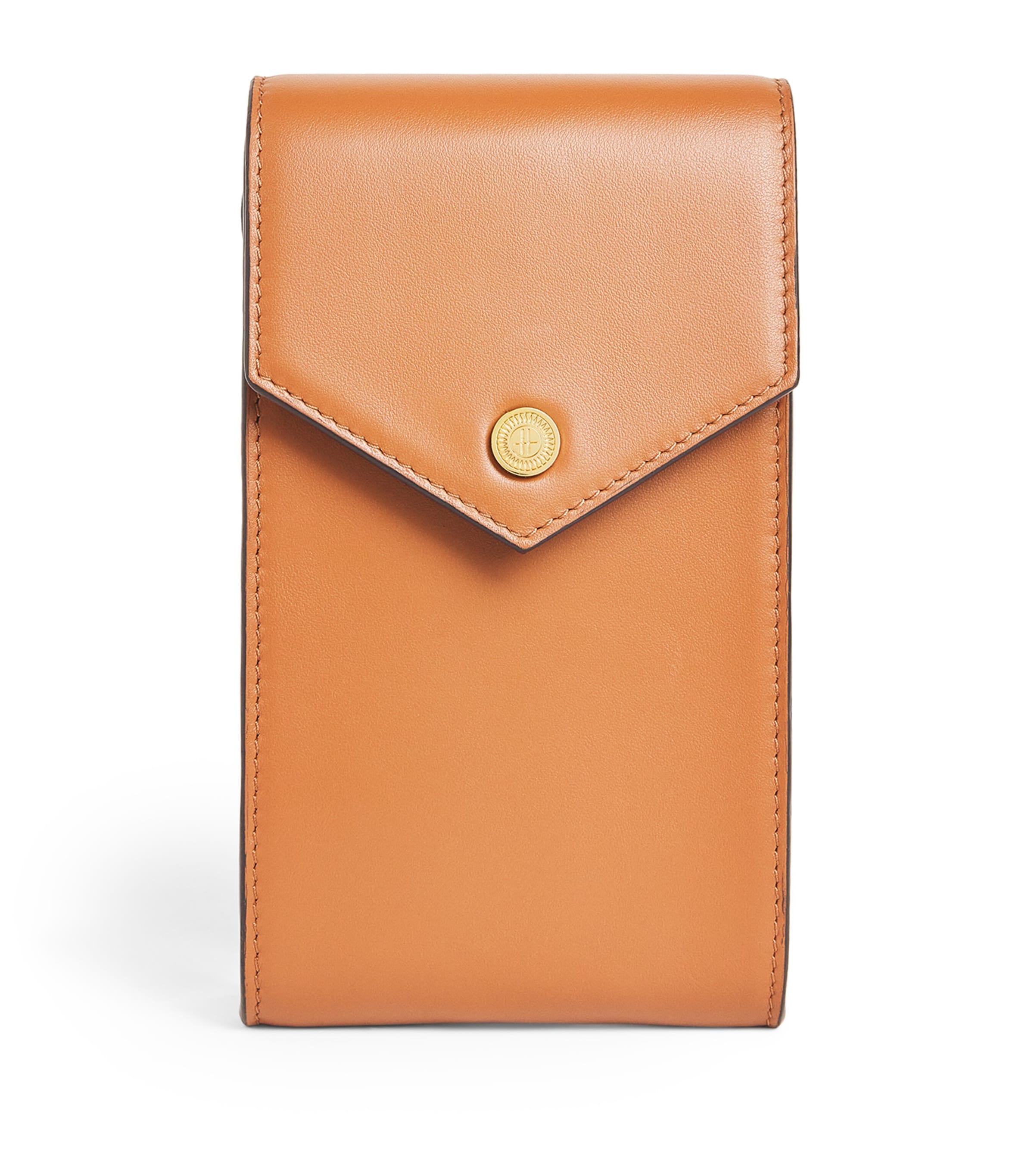 Harrods Leather Phone Pouch Cross-body Bag In Beige