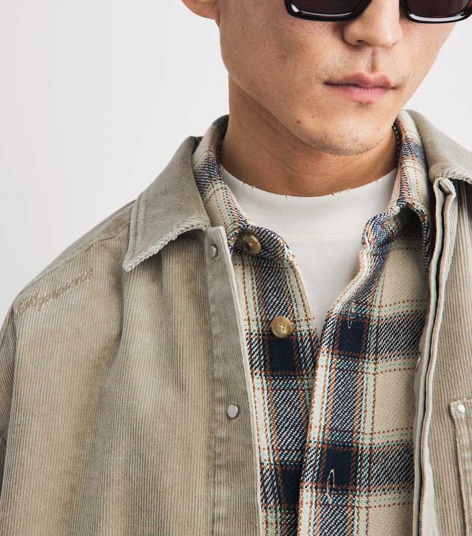Represent Mens Corduroy Shirt Vintage Khaki Image 3