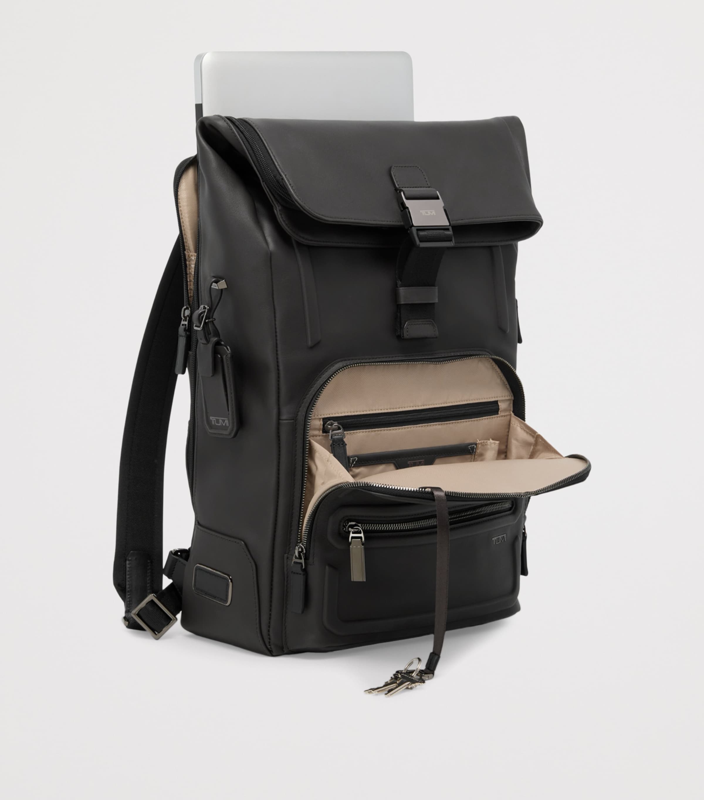 Leather Osborn Roll-Top Backpack ESPRESSO BROWN Image 3