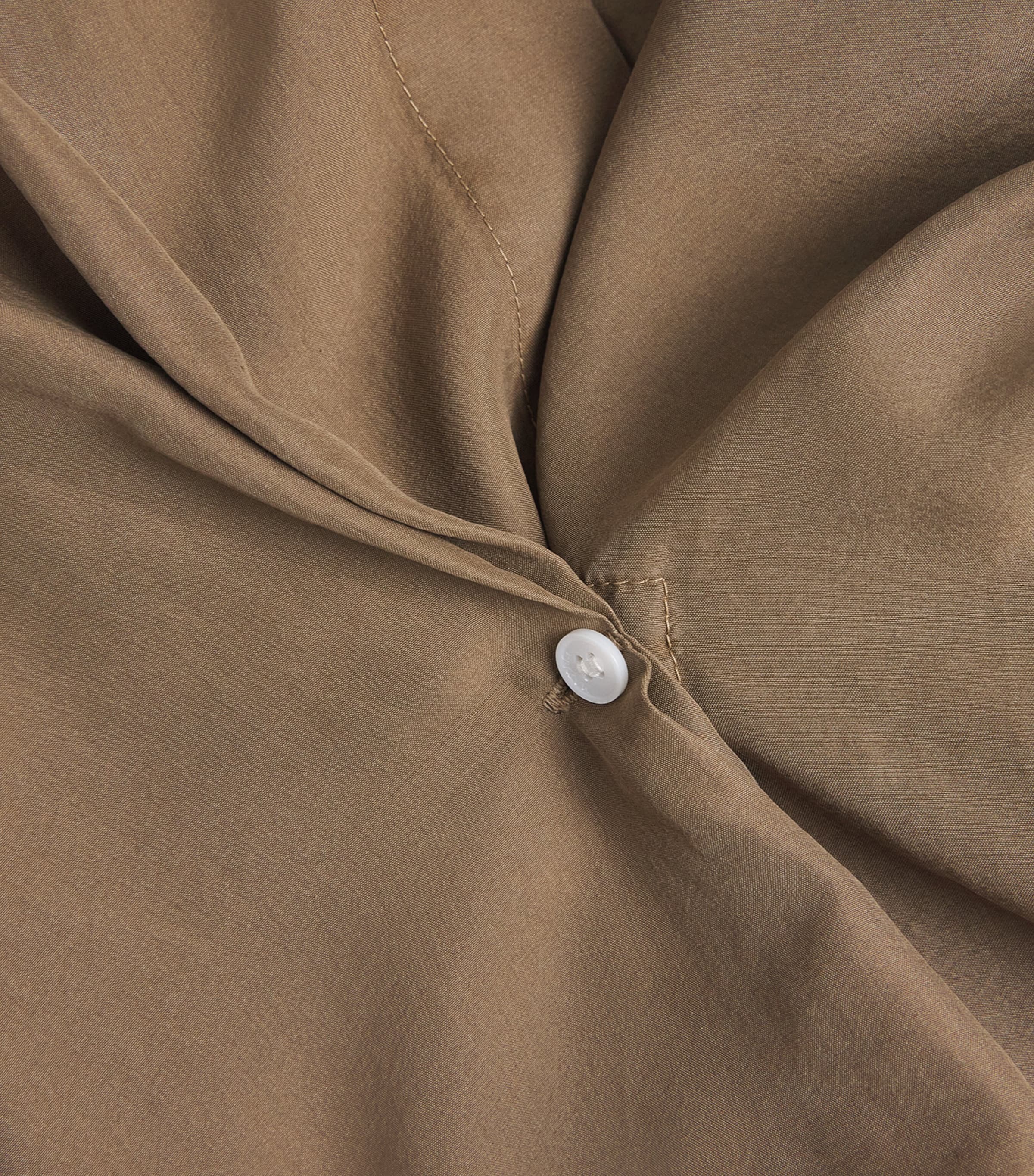 Silk Button-Detail Shirt KAKI Image 5