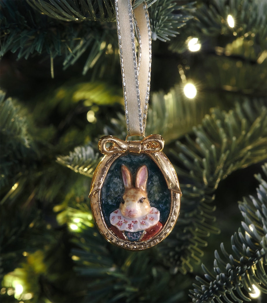 Hop Skip & Flutter Rabbit in Frame Tree Decoration Gold Green Image 3