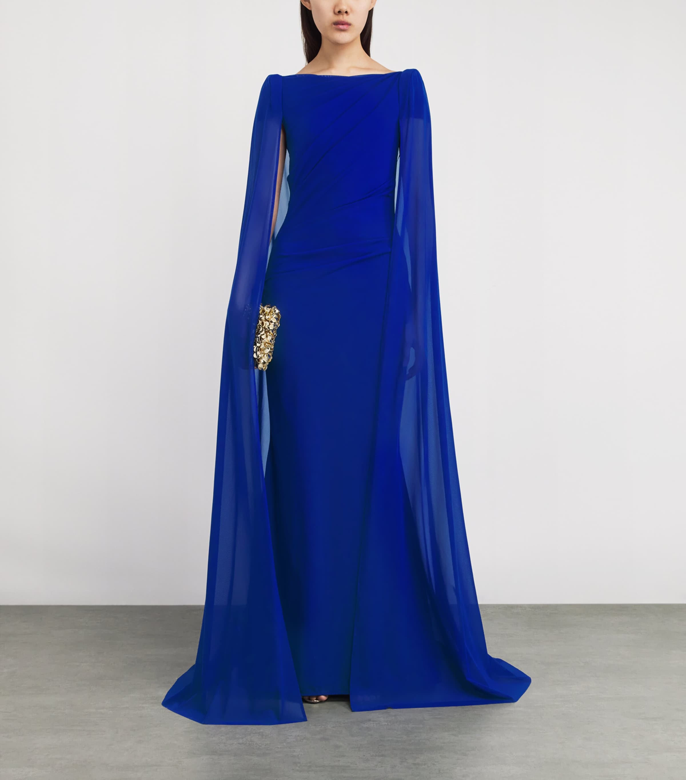 Tulle Cape-Overlay Gown 426 ROYAL Image 2