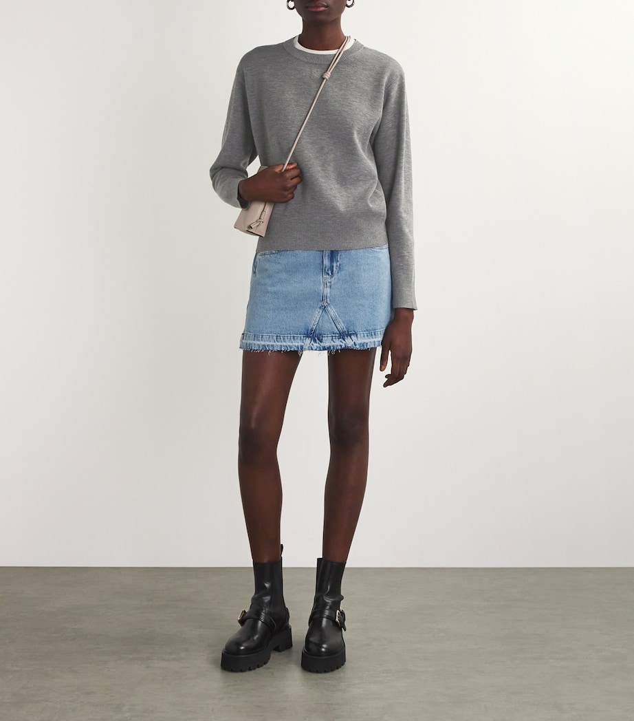 Contrast-Neck Oversized Sweater GREY Image 2