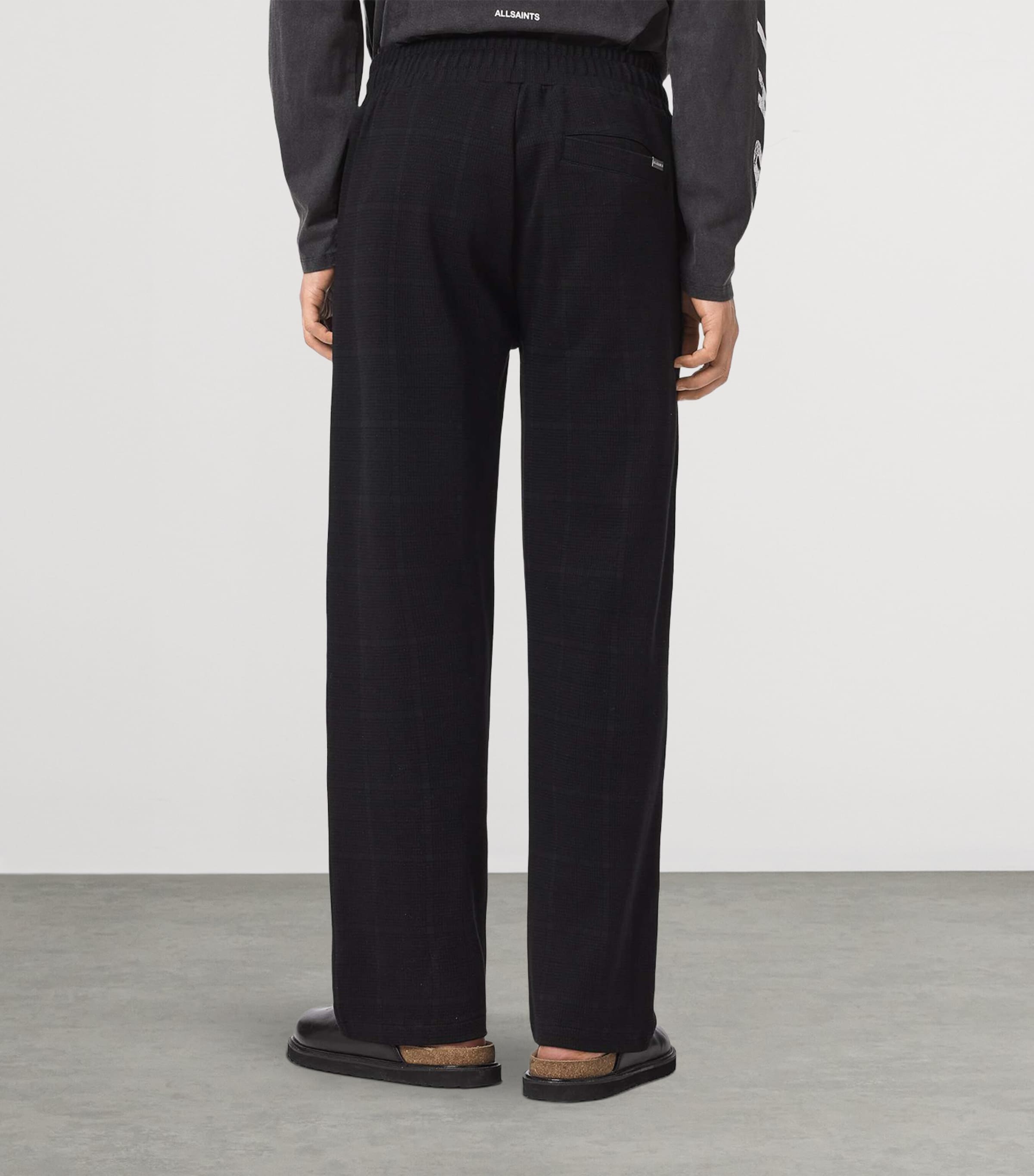 AllSaints Mens Harris Straight Sweatpants Check Black Image 4