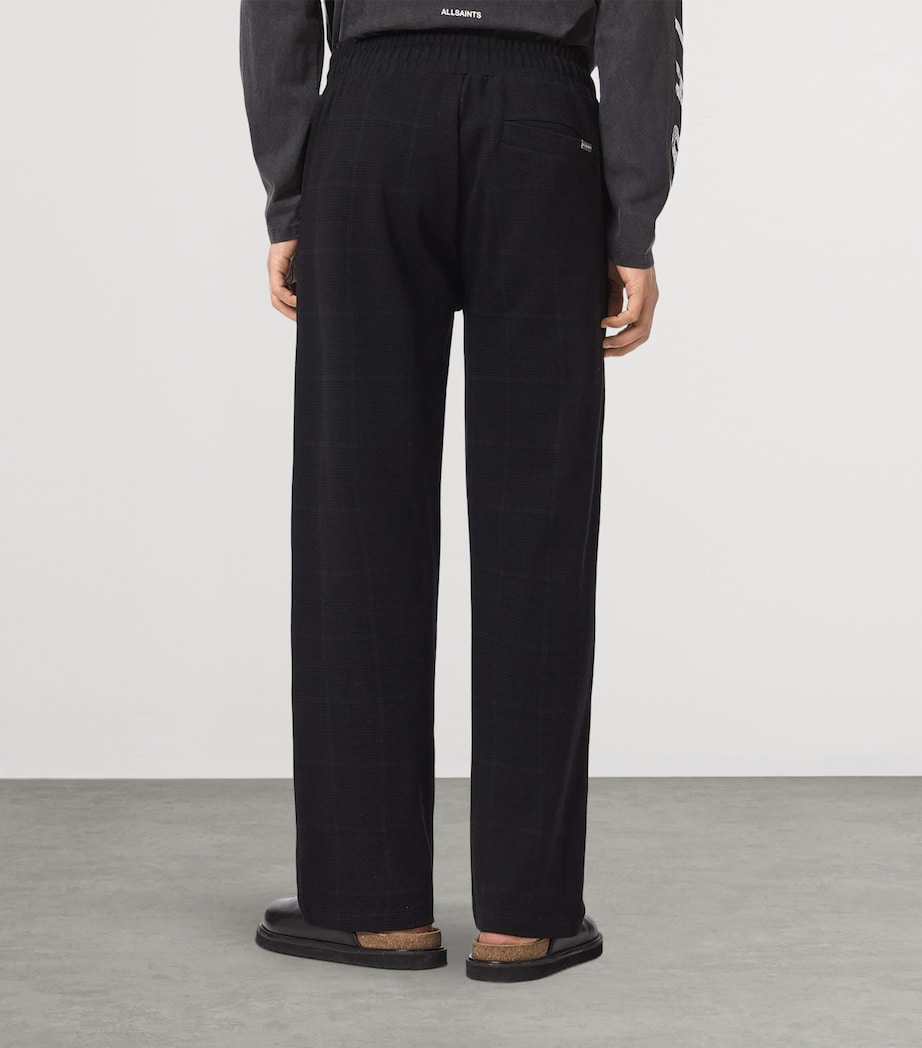 AllSaints Mens Harris Straight Sweatpants Check Black Image 4