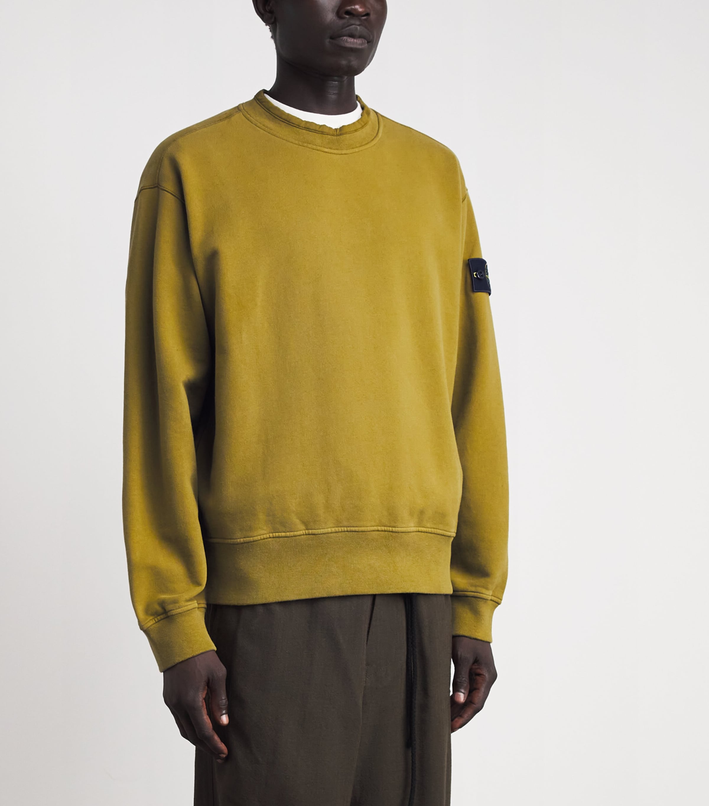 Stone Island Mens Cotton Rib-Knit Compass Sweatshirt Image 4