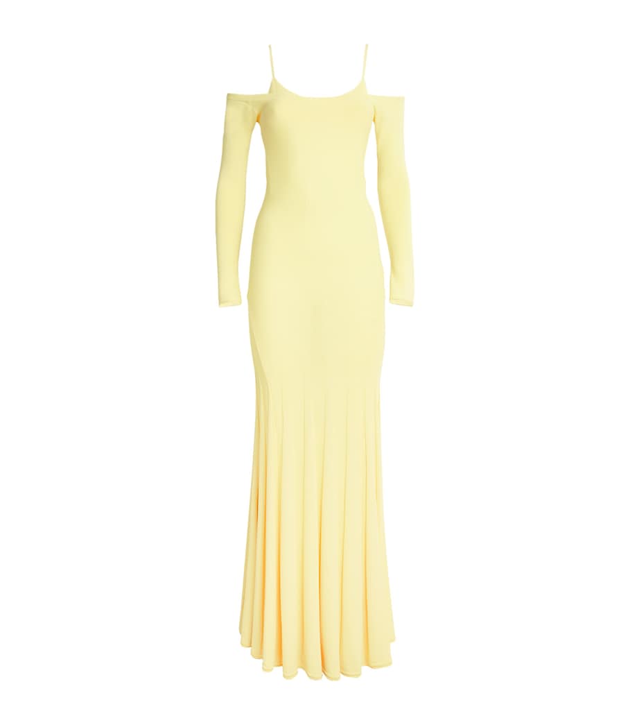 Knitted Off-The-Shoulder Maxi Dress 250 YELLOW Image 1