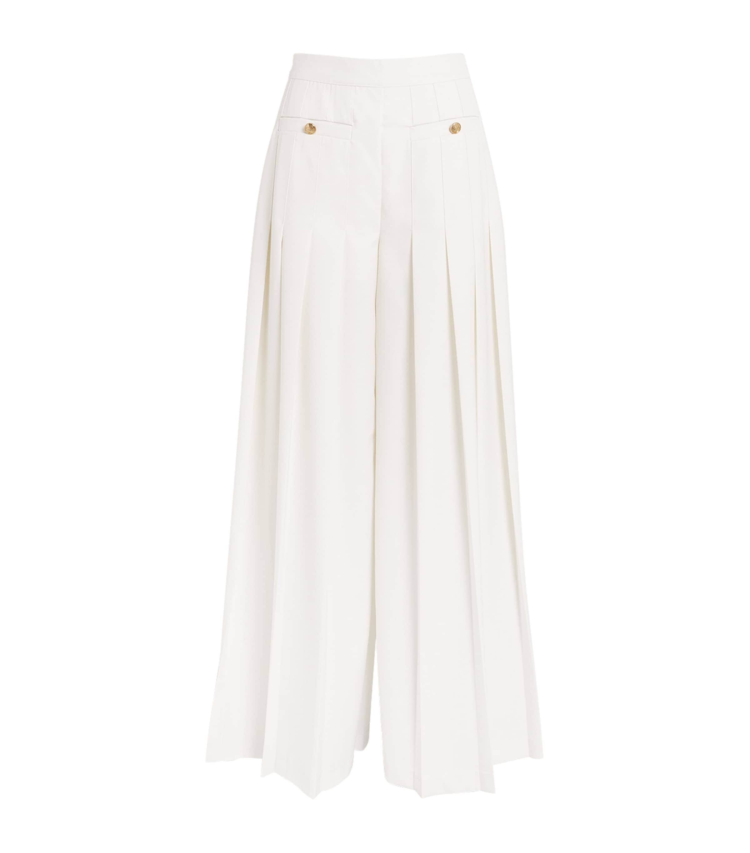 Claudie Pierlot Pleated Wide-leg Trousers In Neutral
