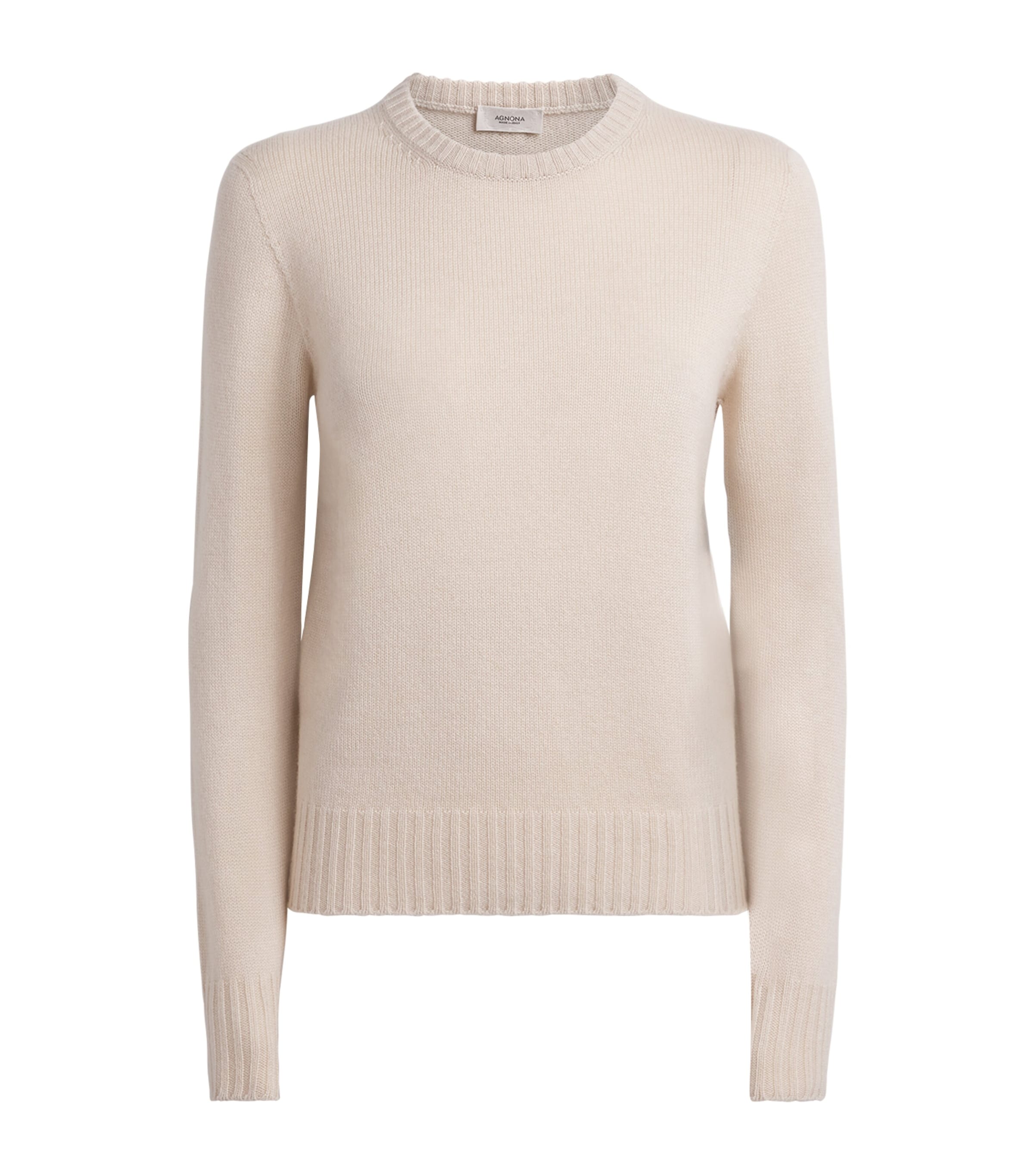 Agnona Womens Cashmere Lipstick Sweater Beige Greige Image 1
