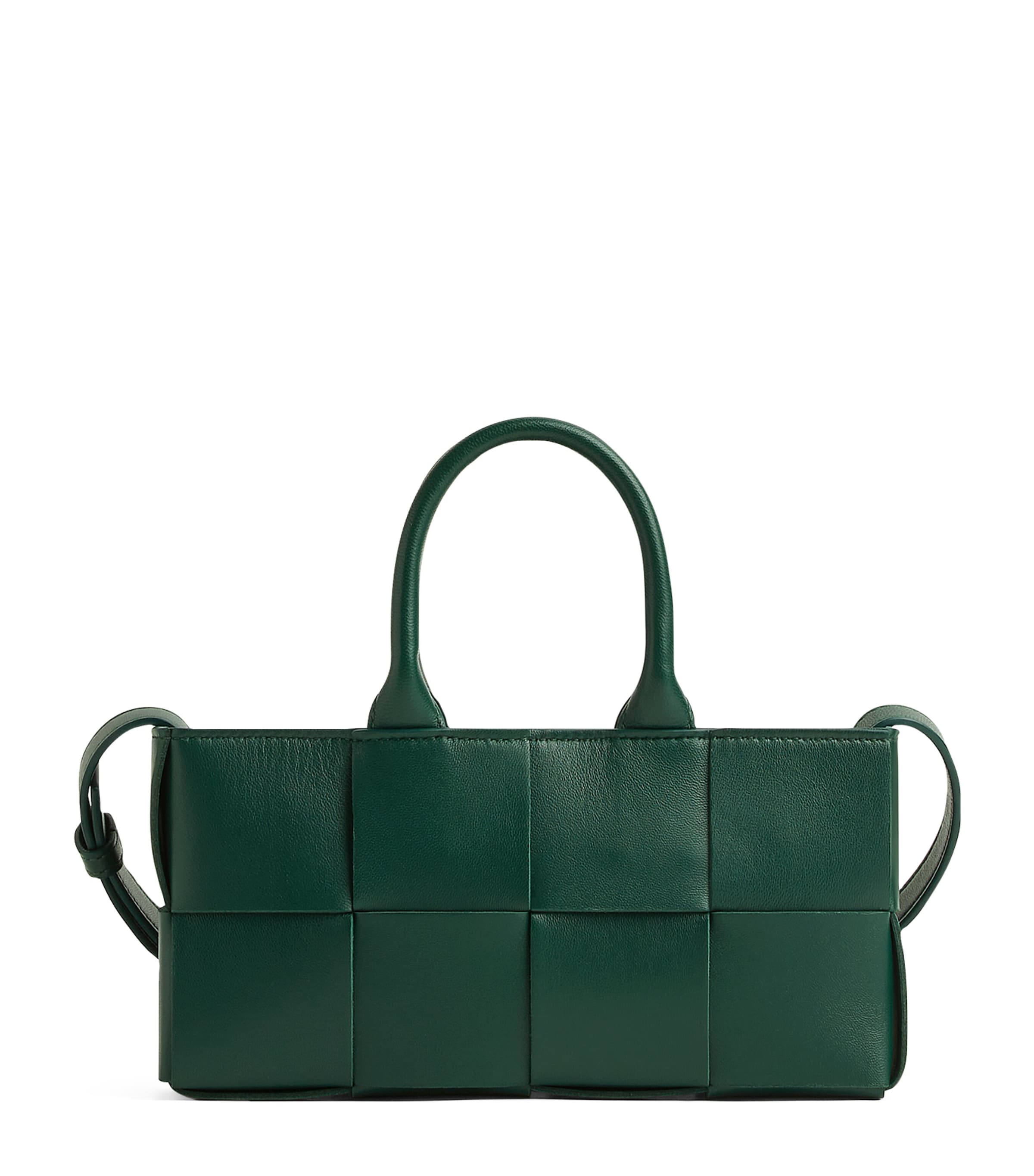 Shop Bottega Veneta Mini East-west Arco Top-handle Bag In Green