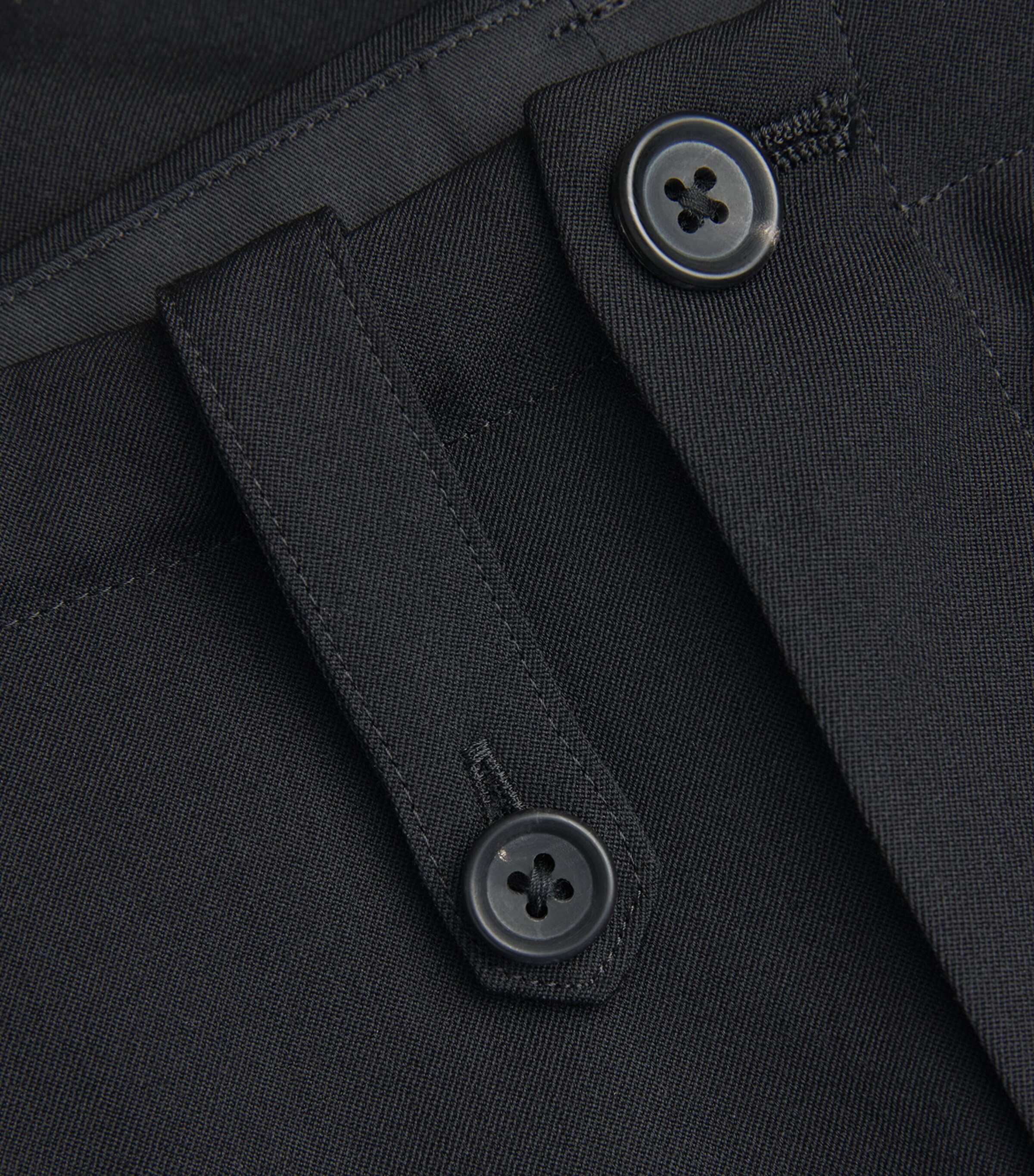 Wool String-Pleated Trousers BLACK 2 Image 5