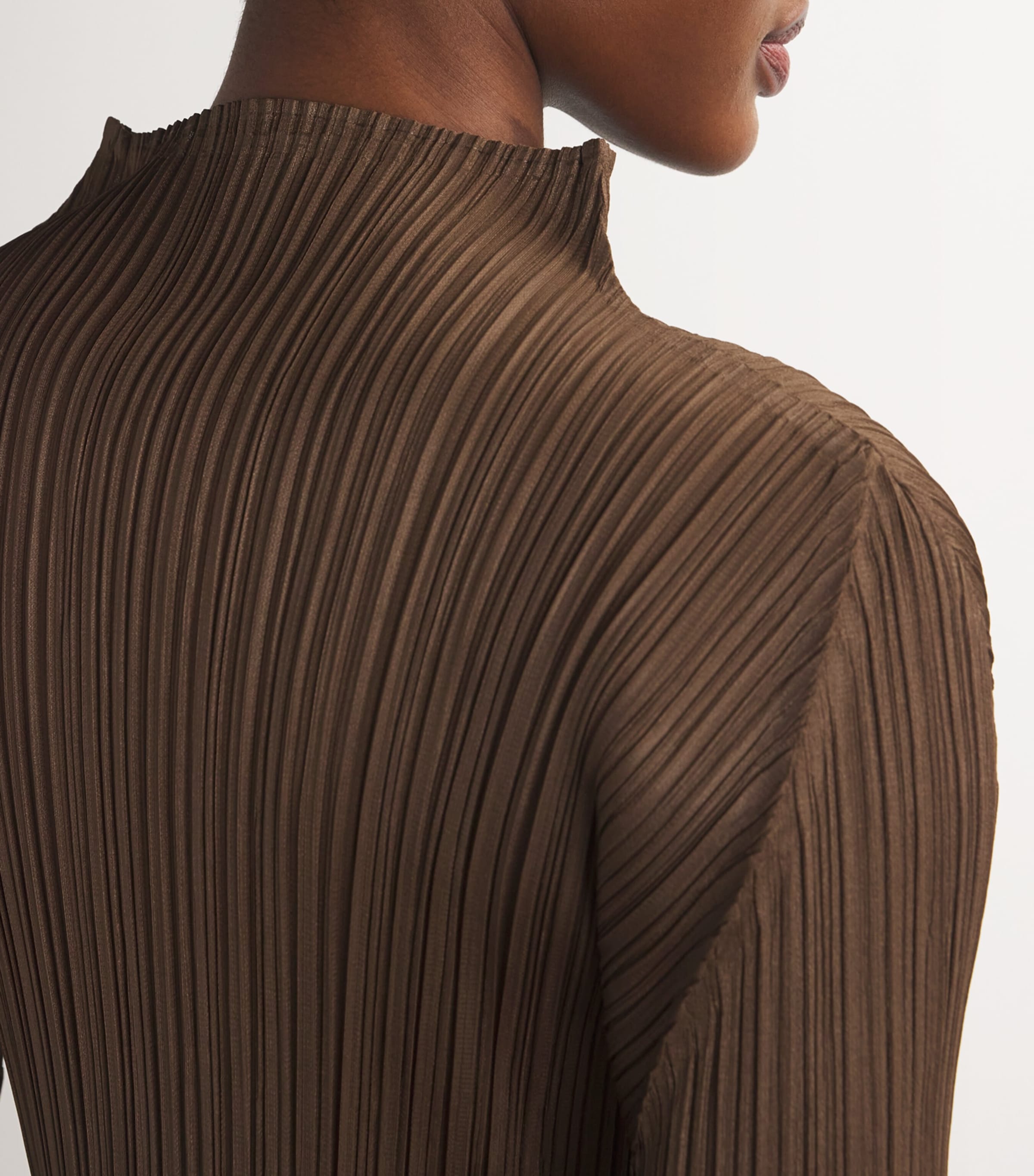 PLEATS PLEASE ブラウン タートルネック　サイズ3 Pleats Please Issey Miyake Brown New Colorful Basics Long-Sleeve