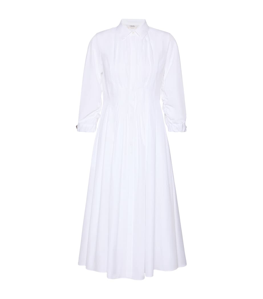 Max Mara Womens Cotton Poplin Shirt Dress White Image 1