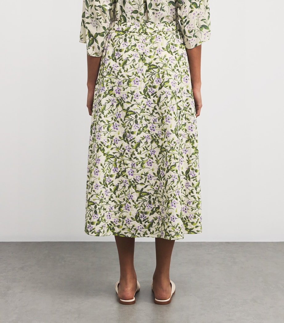 Weekend Max Mara Womens Cotton Floral-Embroidered Midi Skirt Ecru Image 4