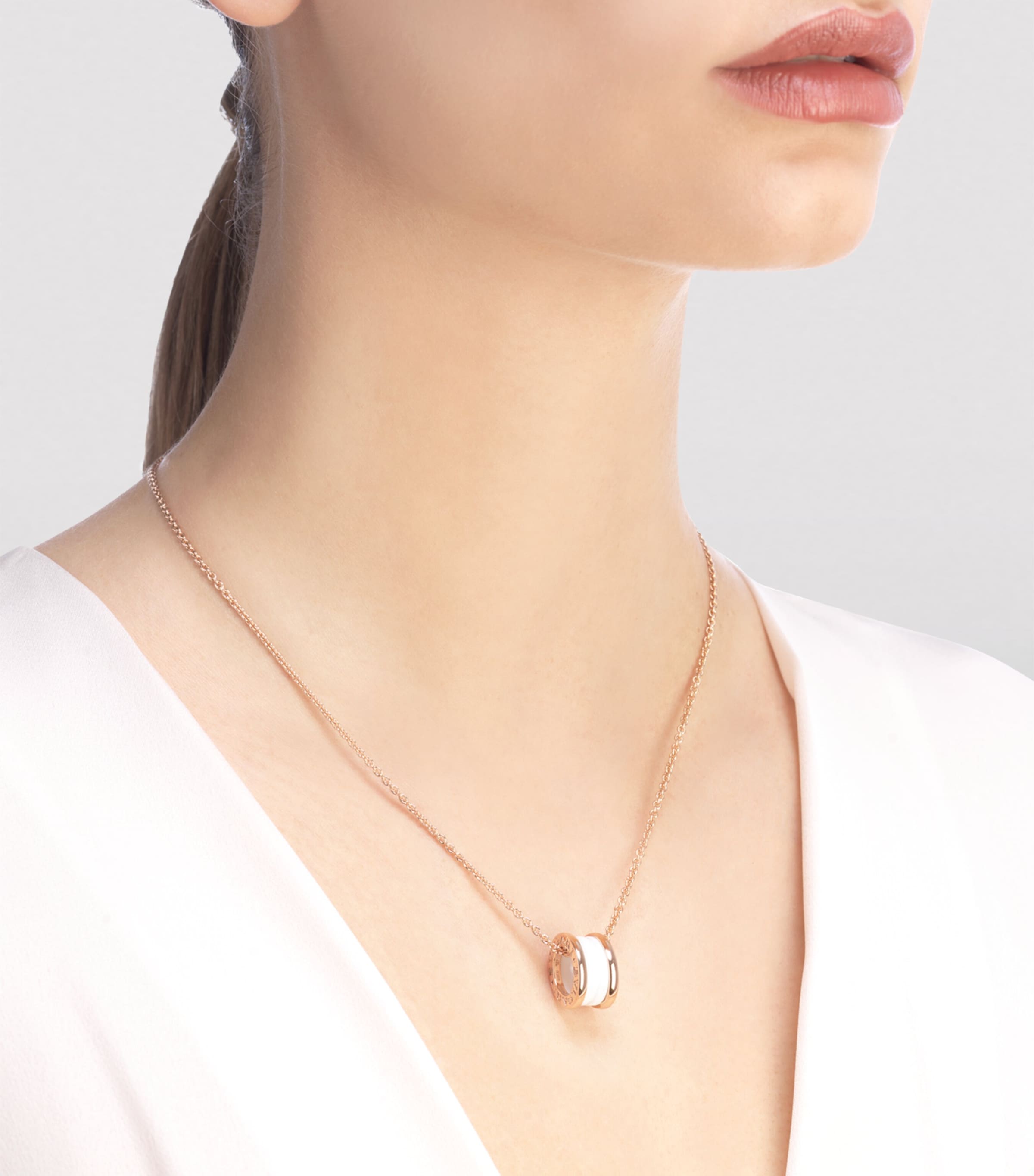 Rose Gold And Ceramic B.zero1 Necklace PINK GOLD Image 2